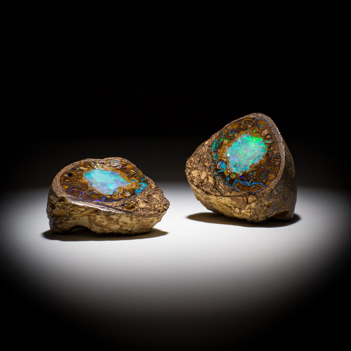 Cut and polished Australian opal stones — boulder, black and white opal loose for setting