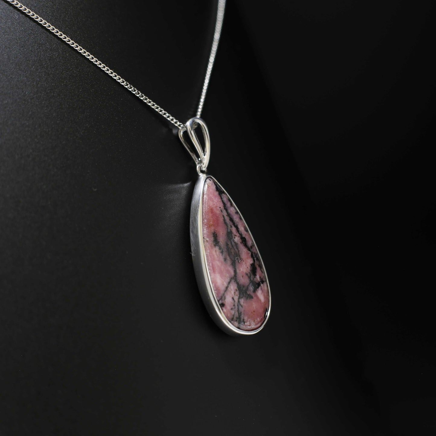 Australian Rhodonite silver pendant