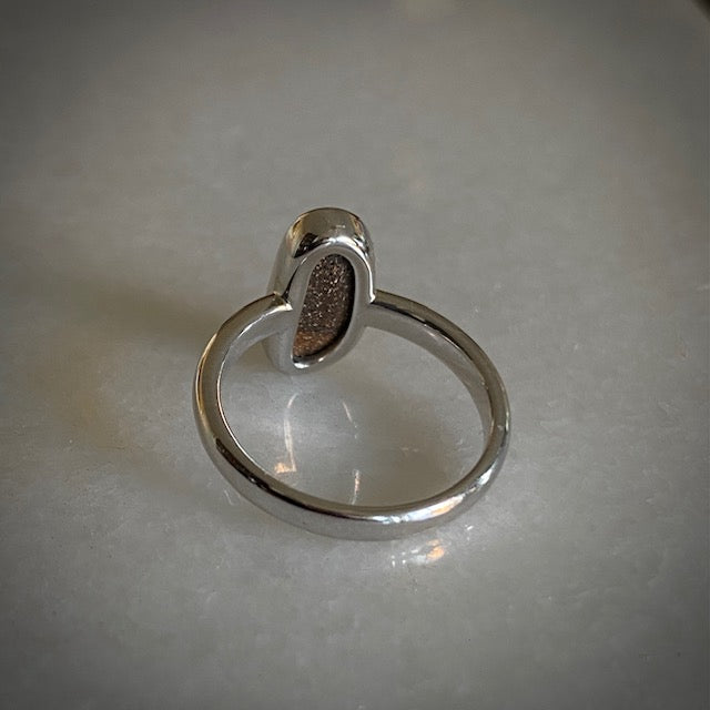 Australian Boulder opal in sterling silver ring