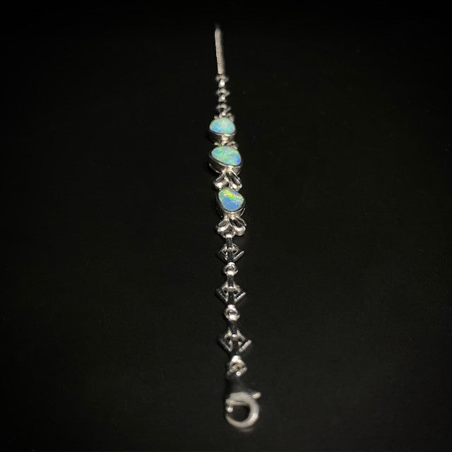 Opal Doublet Silver Bracelet