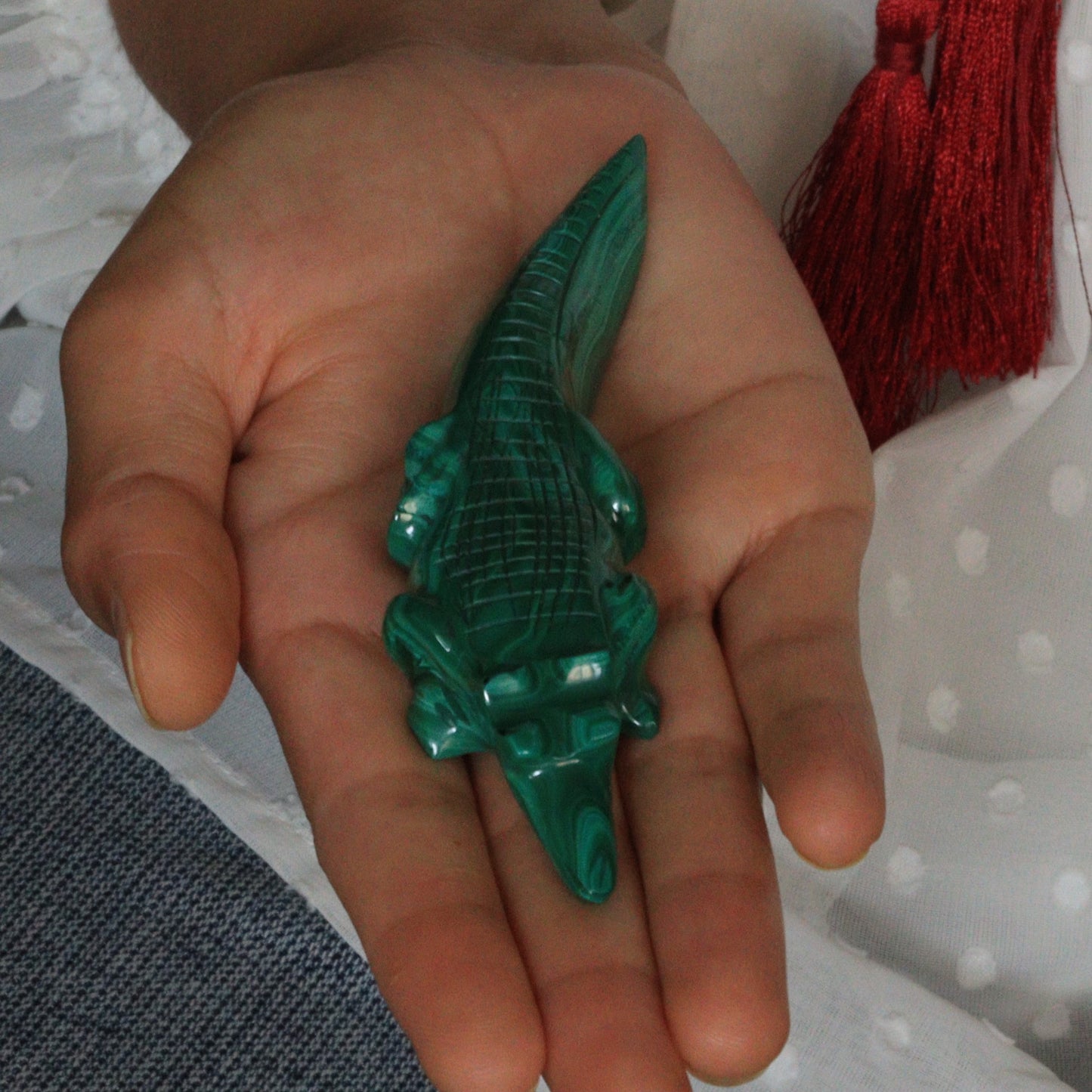 Malachite carving "Crocodile"