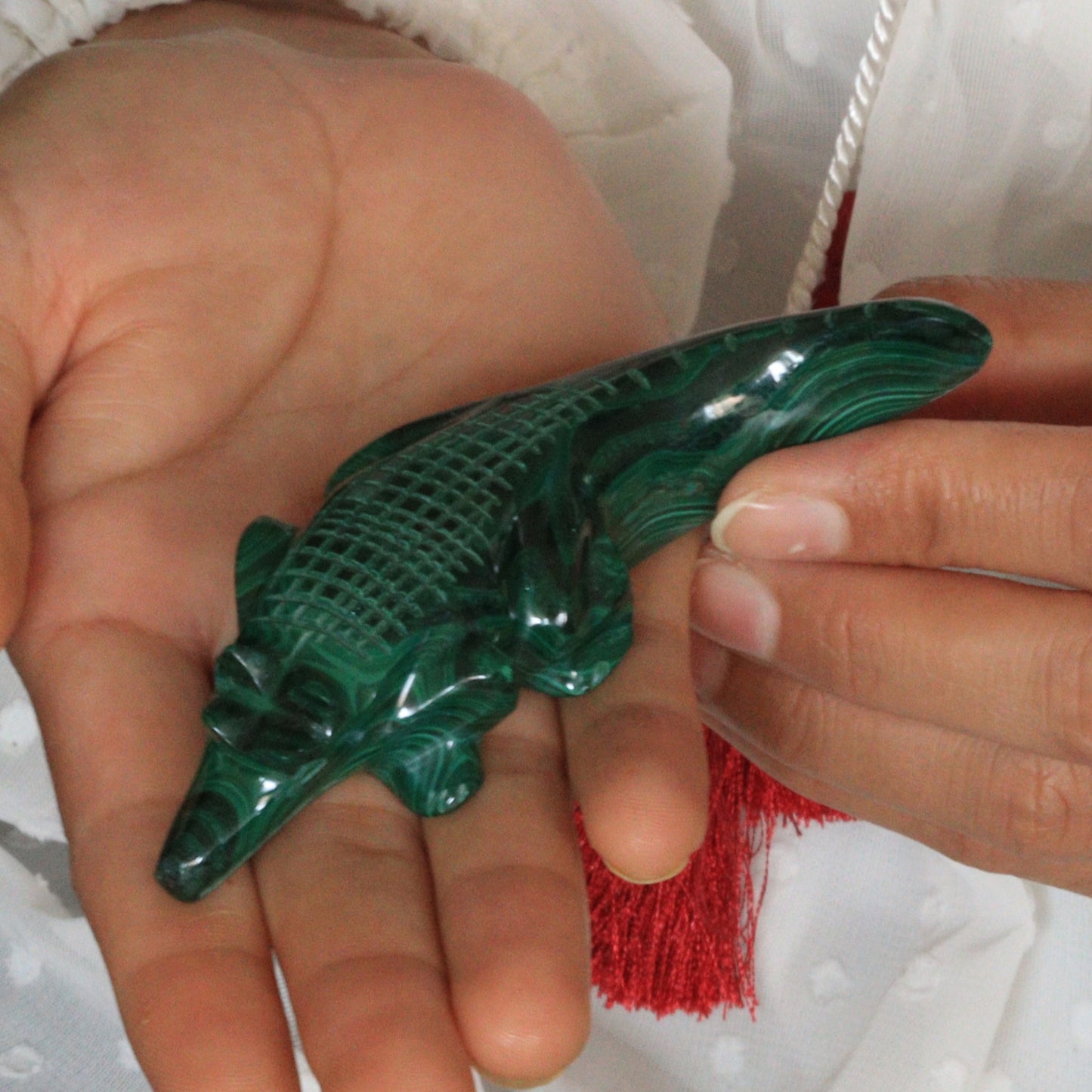 Malachite carving "Crocodile"