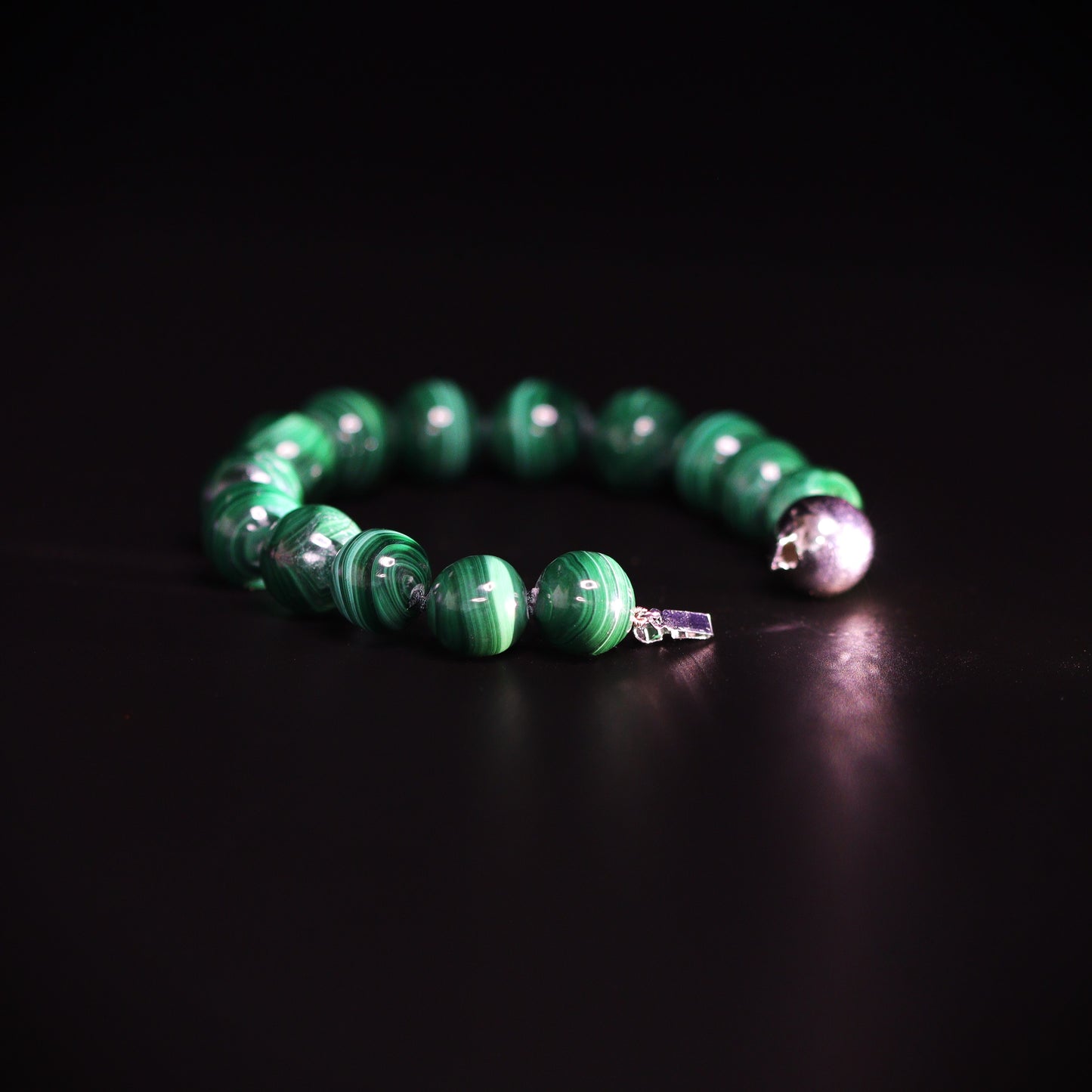 Malachite silver bracelet