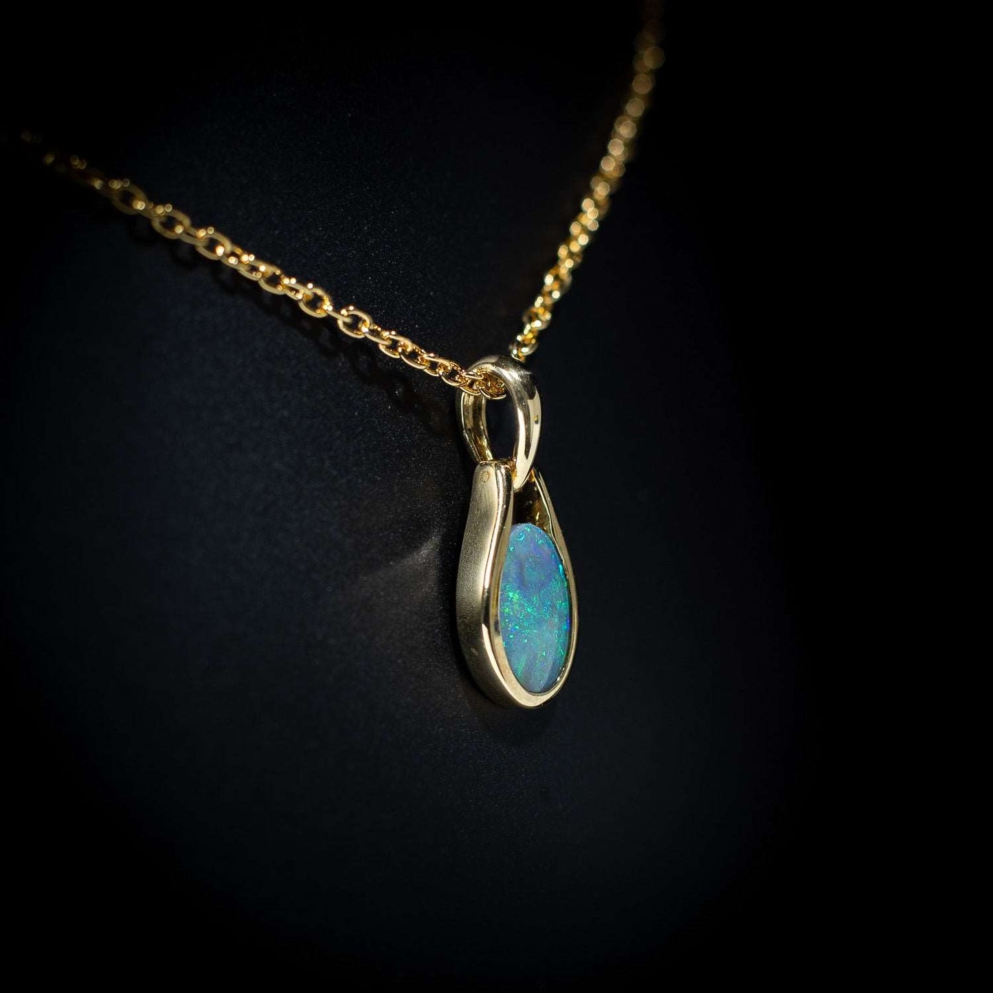 Australian Black Opal pendant - 1035