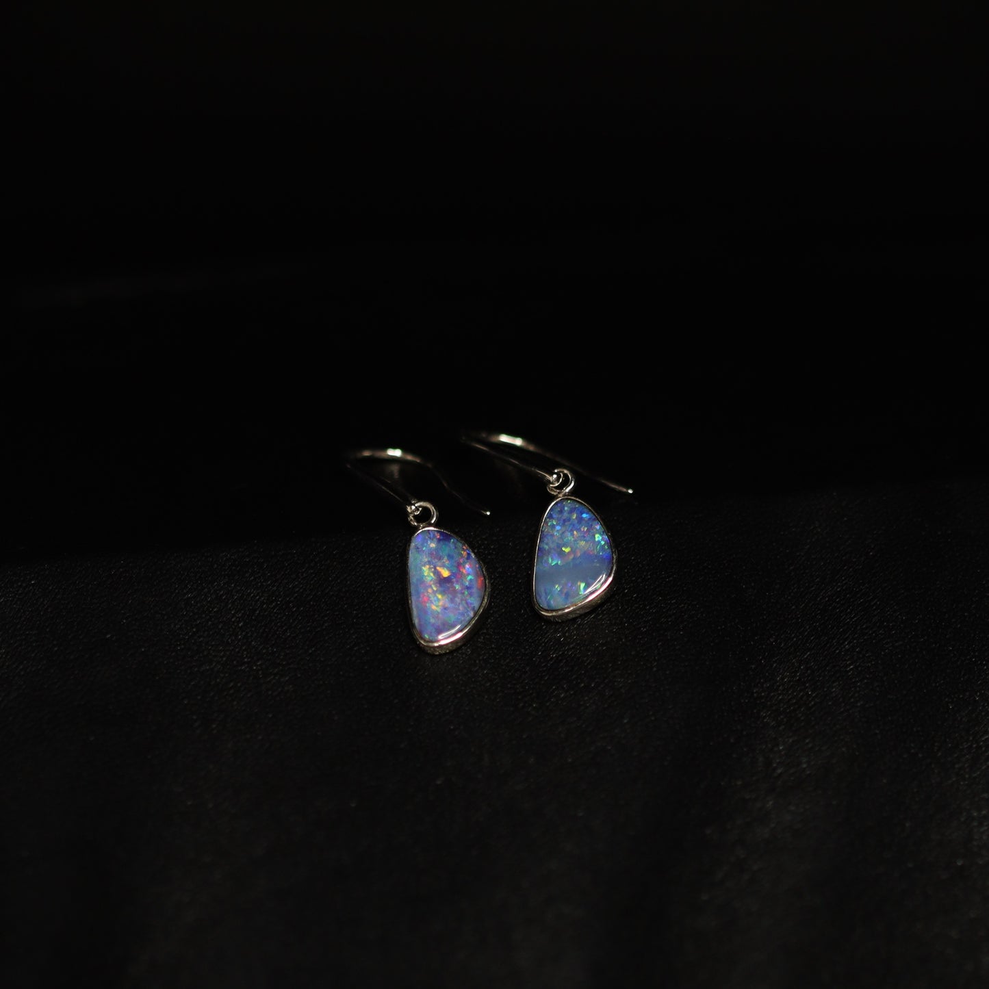 Australian Opal Doublet Sterling Silver Earrings – Queensland