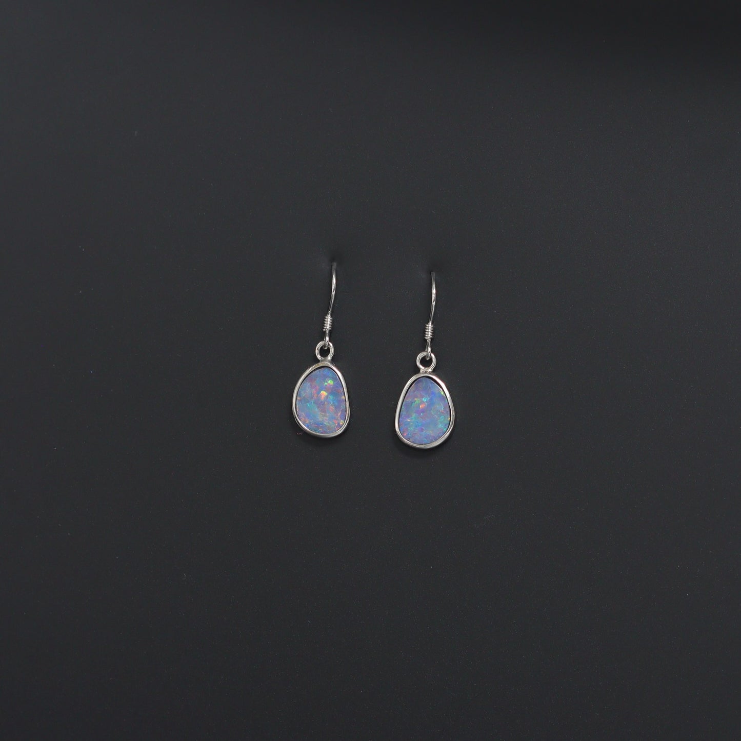 Australian Opal Doublet Earrings in sterling silver