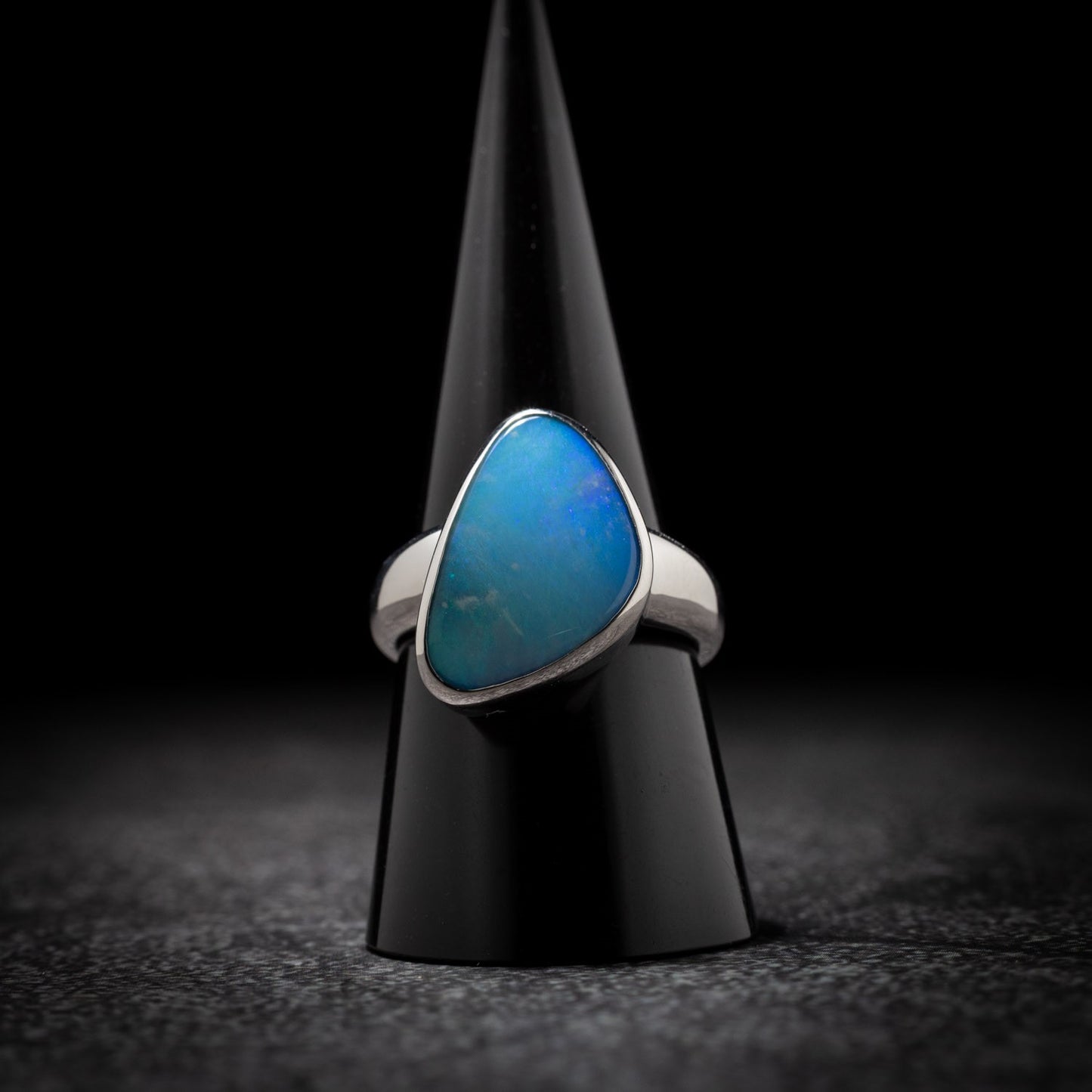 Silver Opal Boulder ring