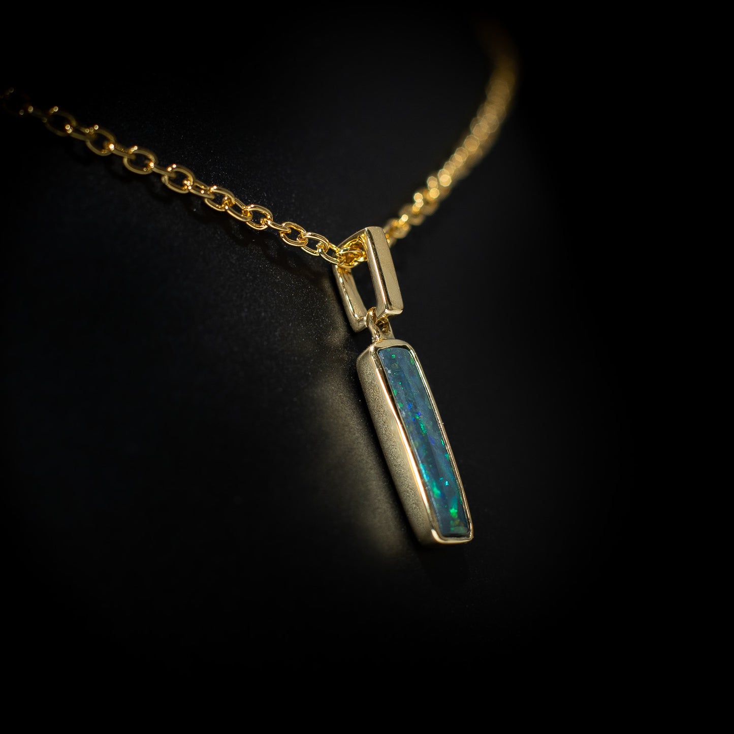 Australian Black Opal pendant - 1034