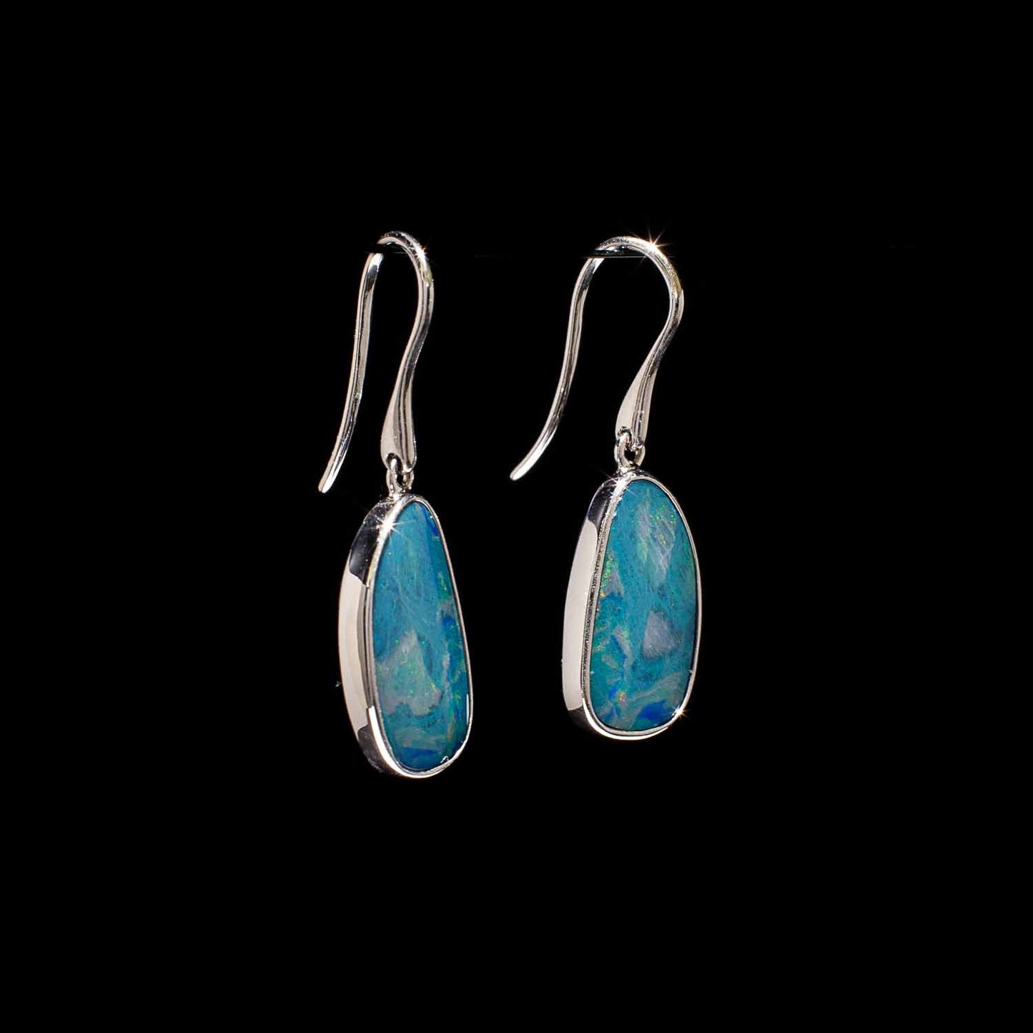 Australian Opal Doublet Earrings - 508