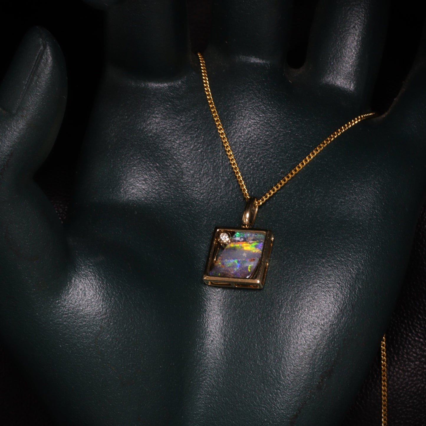 Australian Boulder Opal 18 karat Gold Pendant