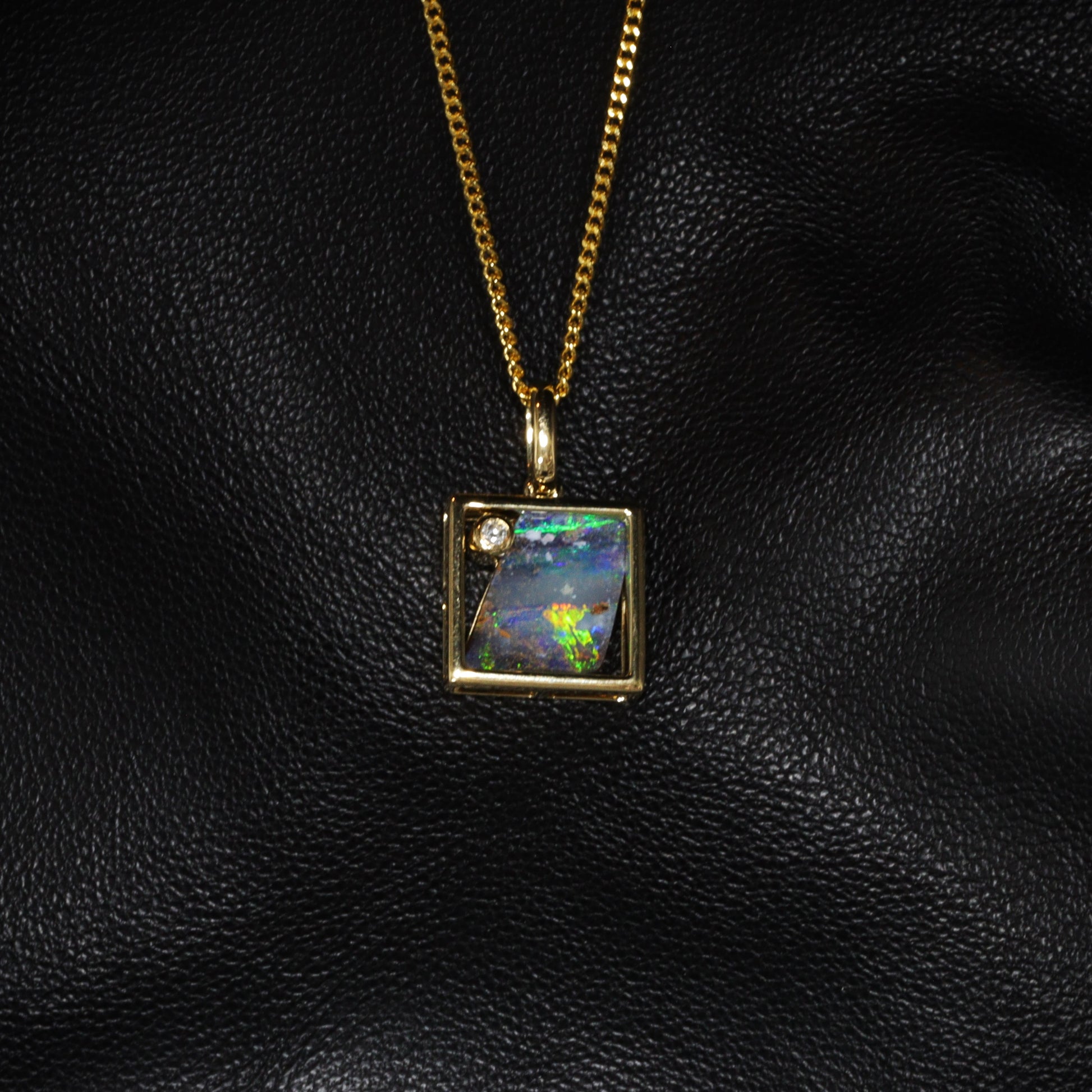 Australian Boulder Opal 18 karat Gold Pendant