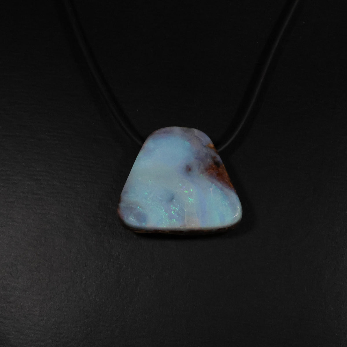 Boulder opal light green-blue nacklace