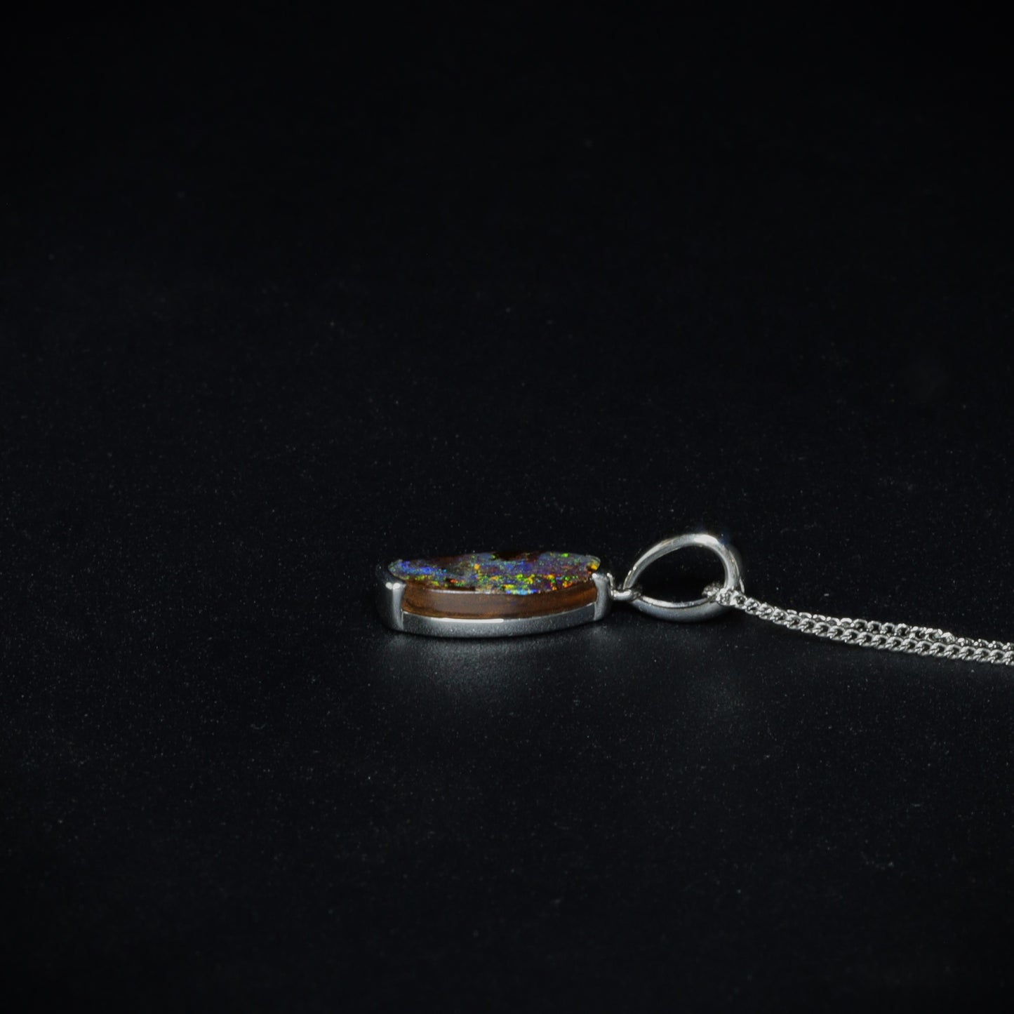 Australian Boulder Opal Sterling Silver Pendant – Queensland