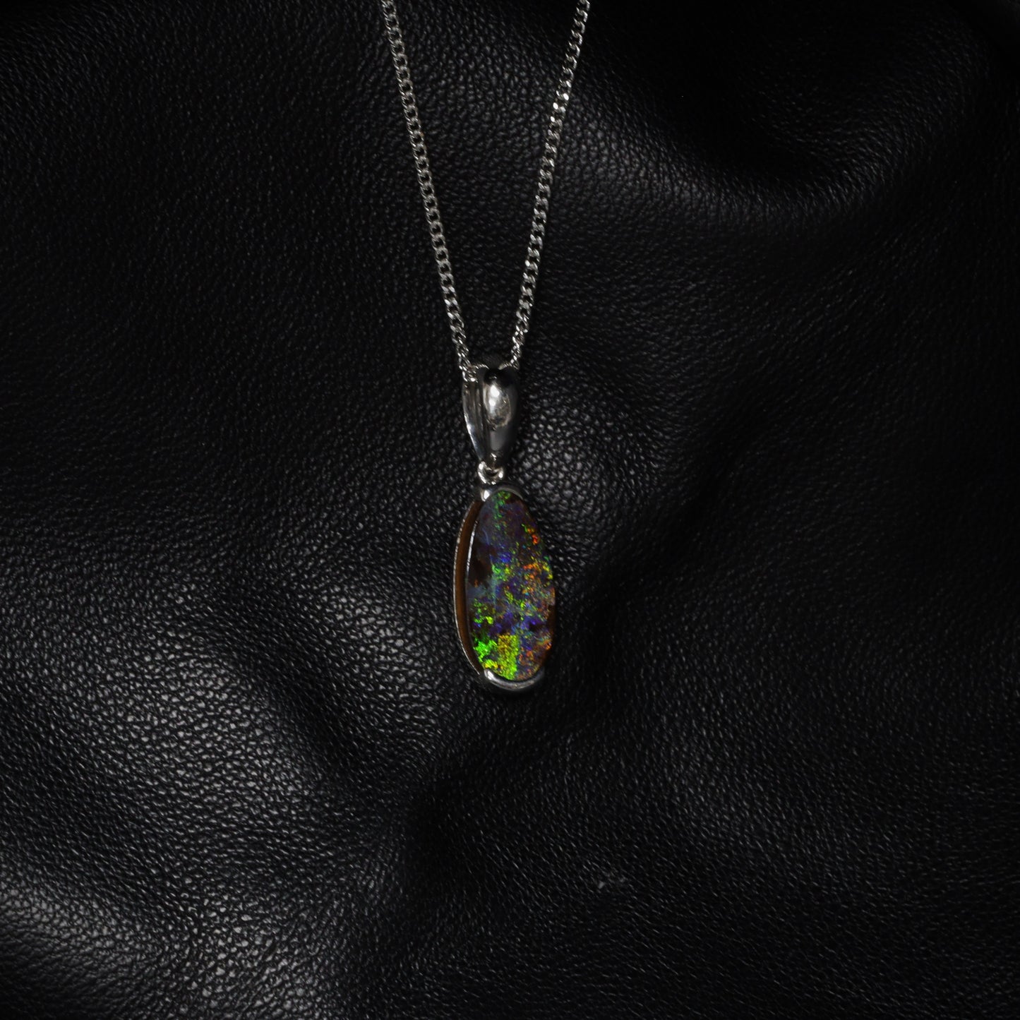 Australian Boulder Opal Sterling Silver Pendant – Queensland