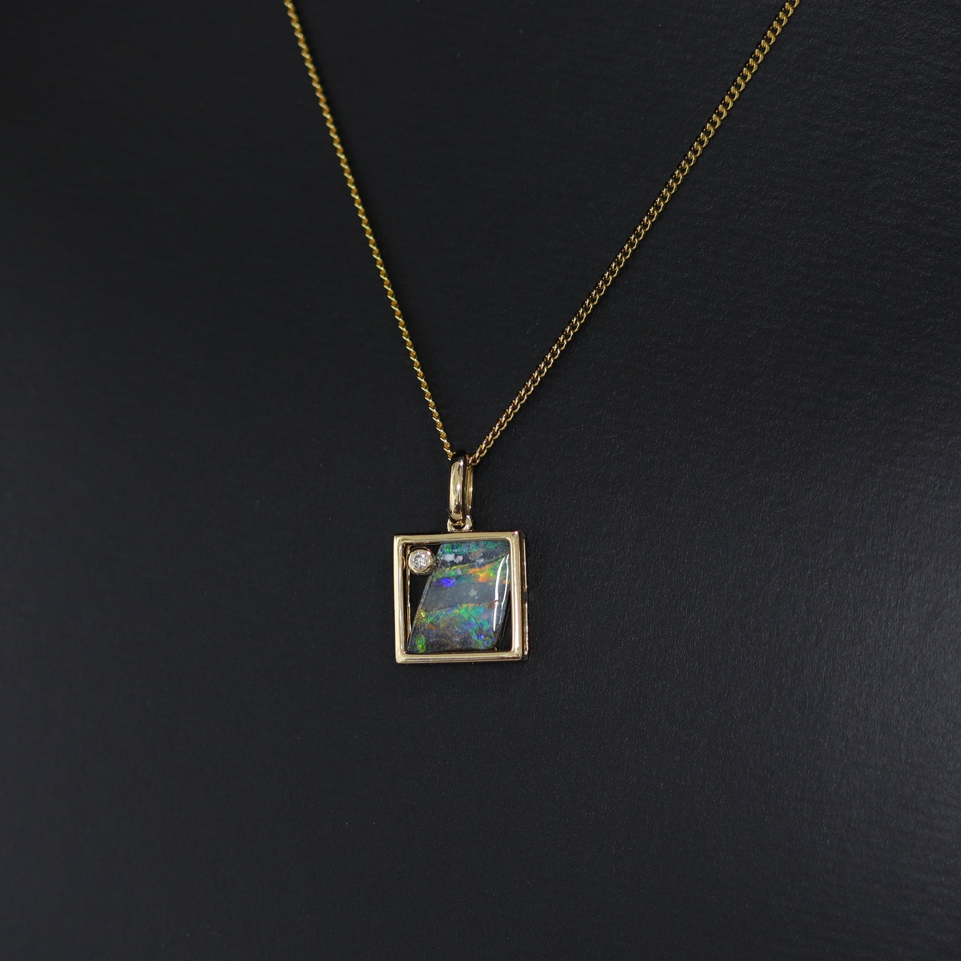 Australian Boulder Opal 18 karat Gold Pendant