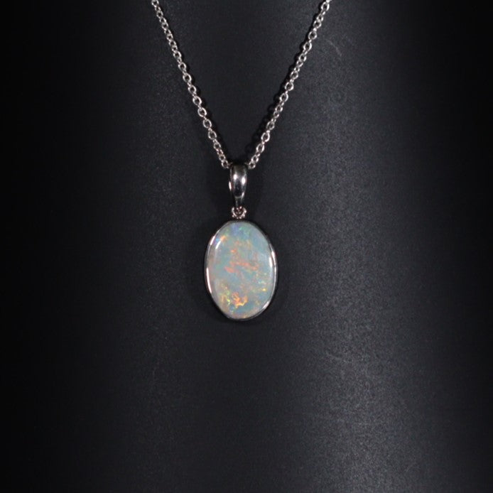 Black solid Opal 2.80ct sterling silver