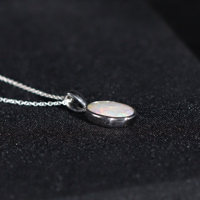 Black solid Opal 2.80ct sterling silver