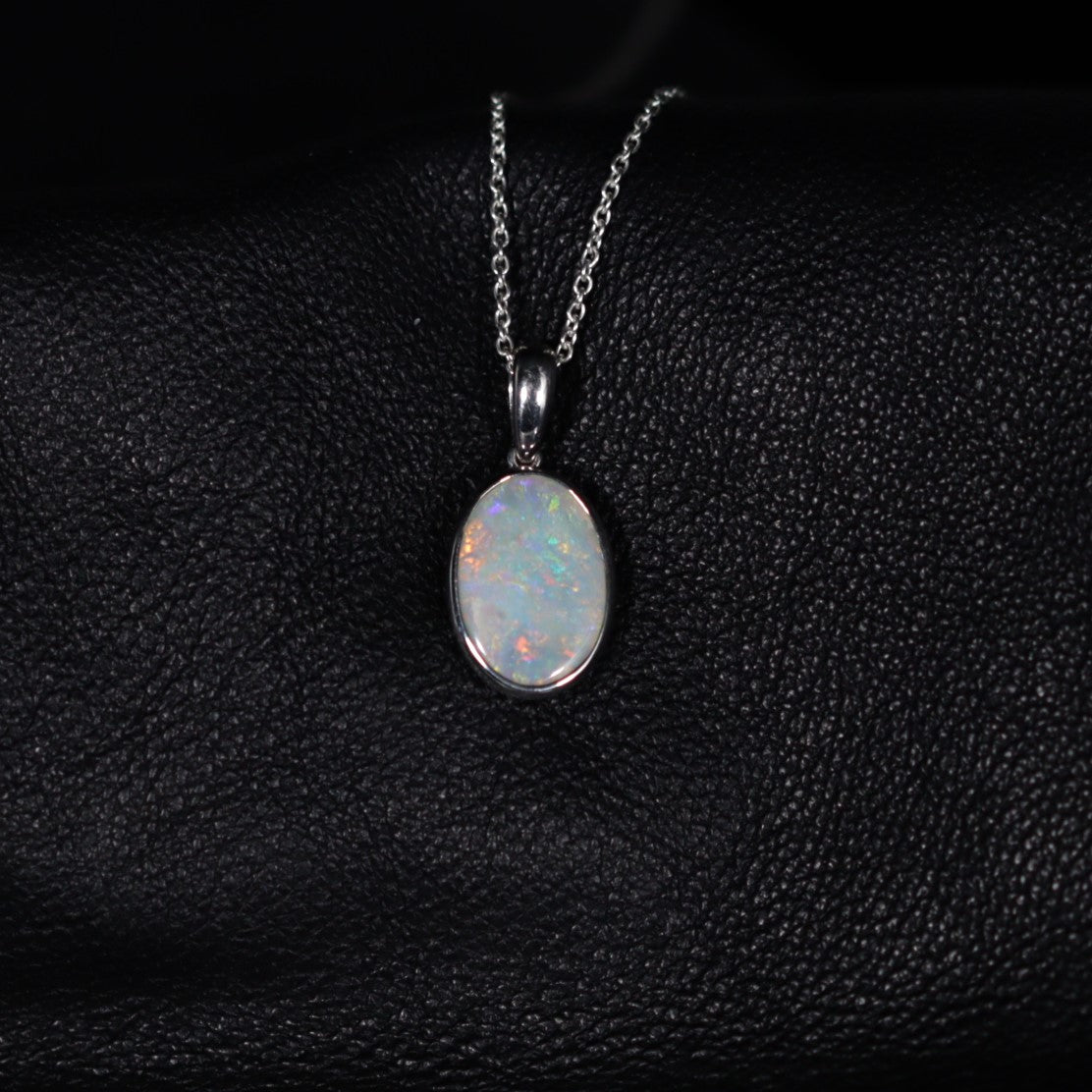 Black solid Opal 2.80ct sterling silver