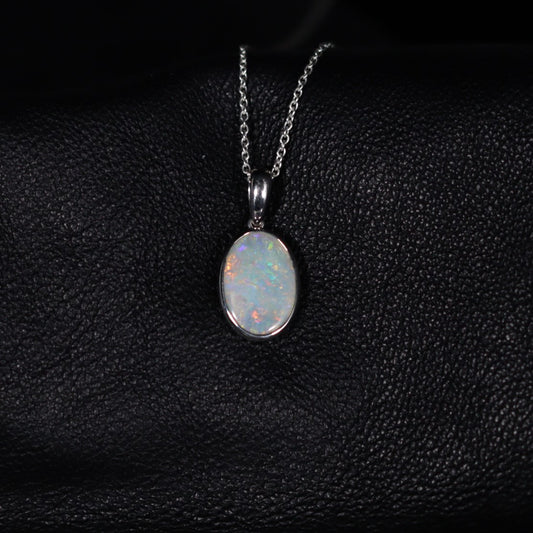 Black solid Opal 2.80ct sterling silver