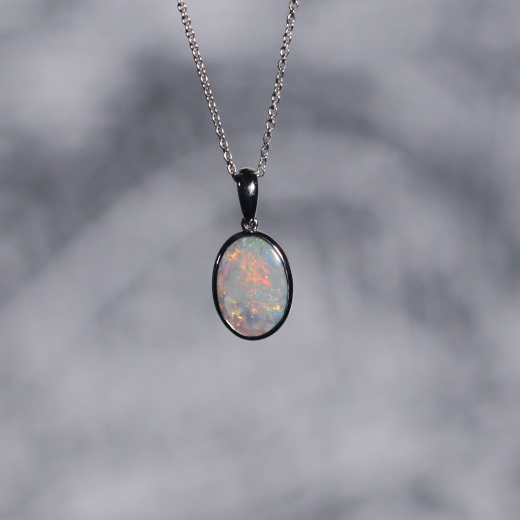 Black solid Opal 2.80ct sterling silver