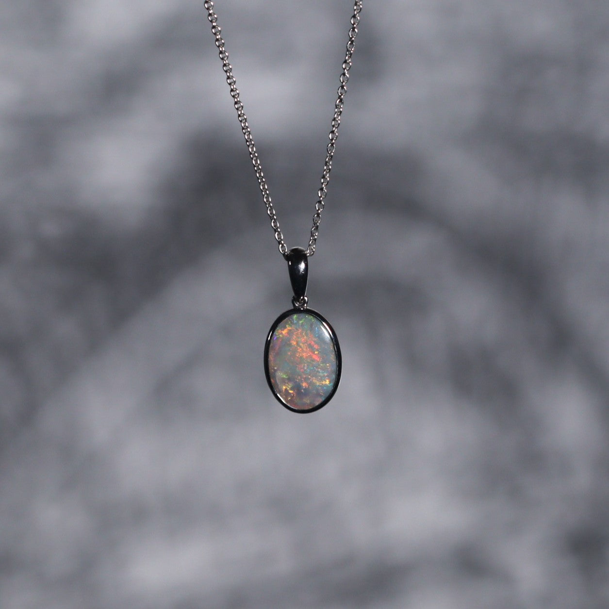 Black solid Opal 2.80ct sterling silver