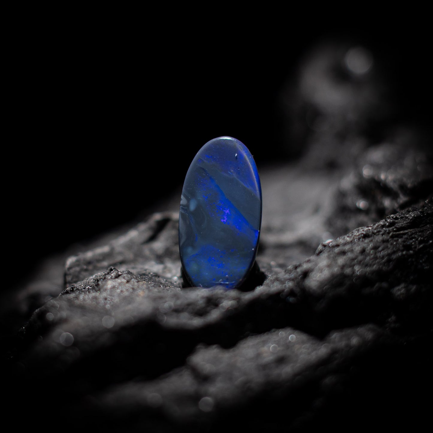 Australian Black Opal Solid Stone