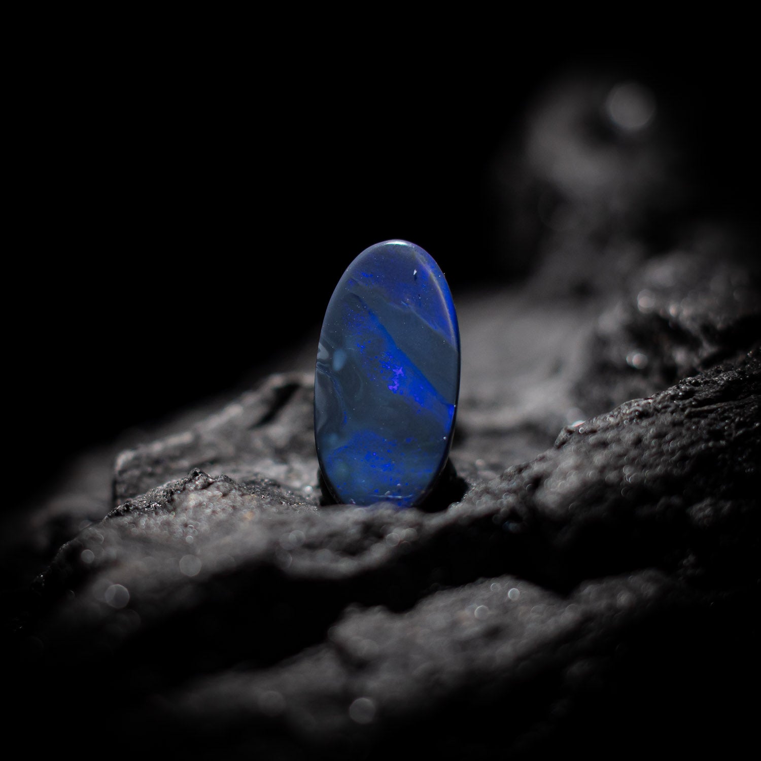 Australian Black Opal Solid Stone