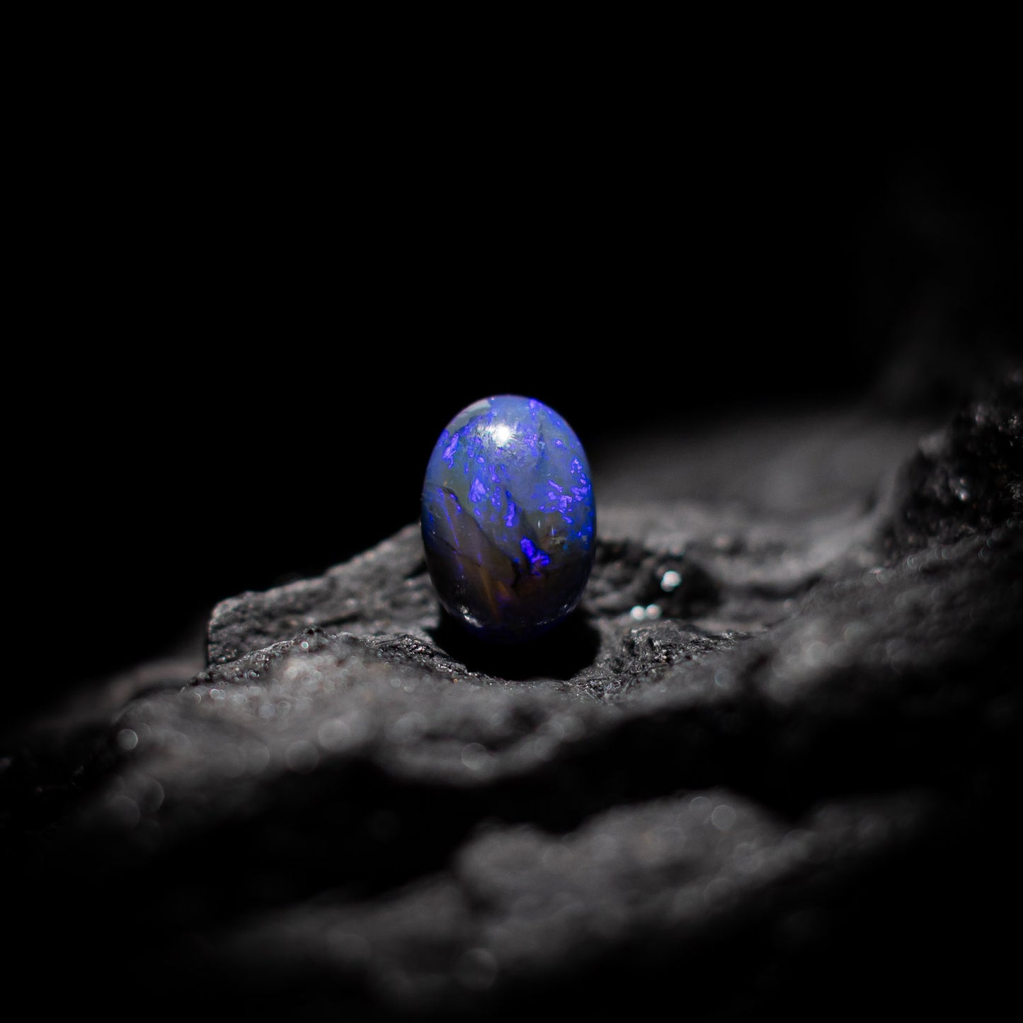 Australian Black Opal Solid Stone