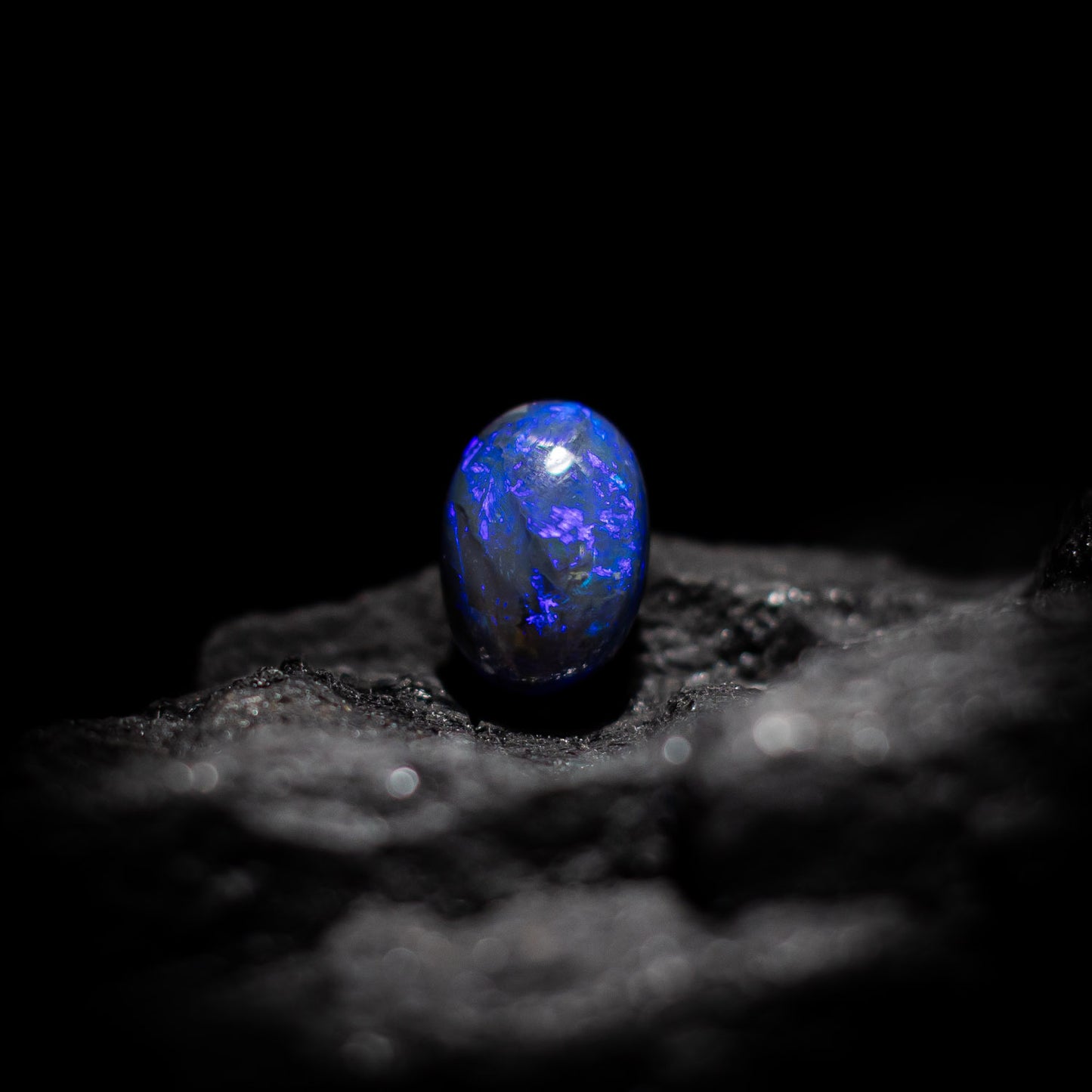 Australian Black Opal Solid Stone