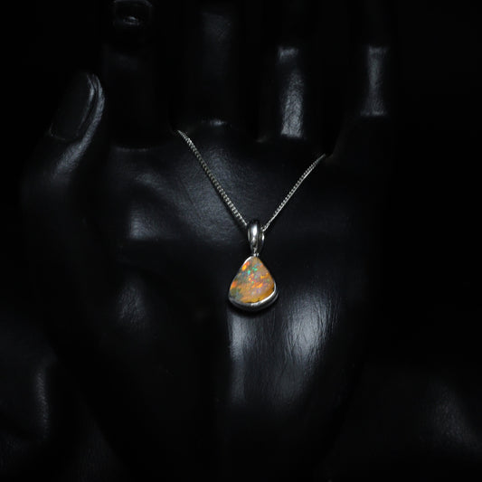 Australian Opal Boulder Silver Pendant