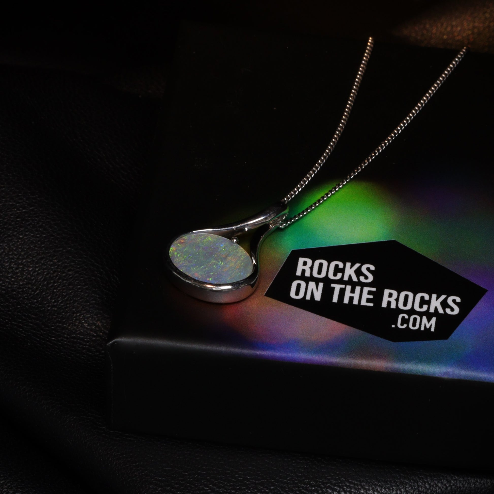 Australian Black Opal Silver Pendant 