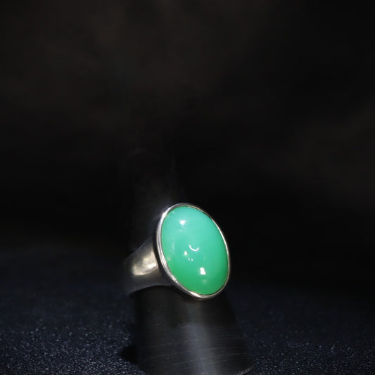 Australian Chrysoprase silver ring