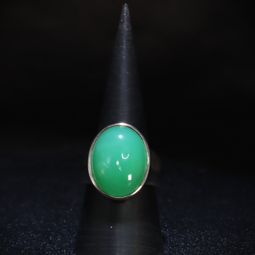 Australian Chrysoprase silver ring