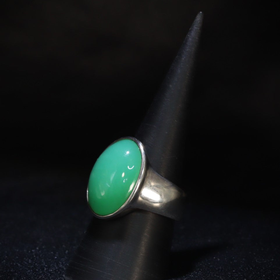 Australian Chrysoprase silver ring