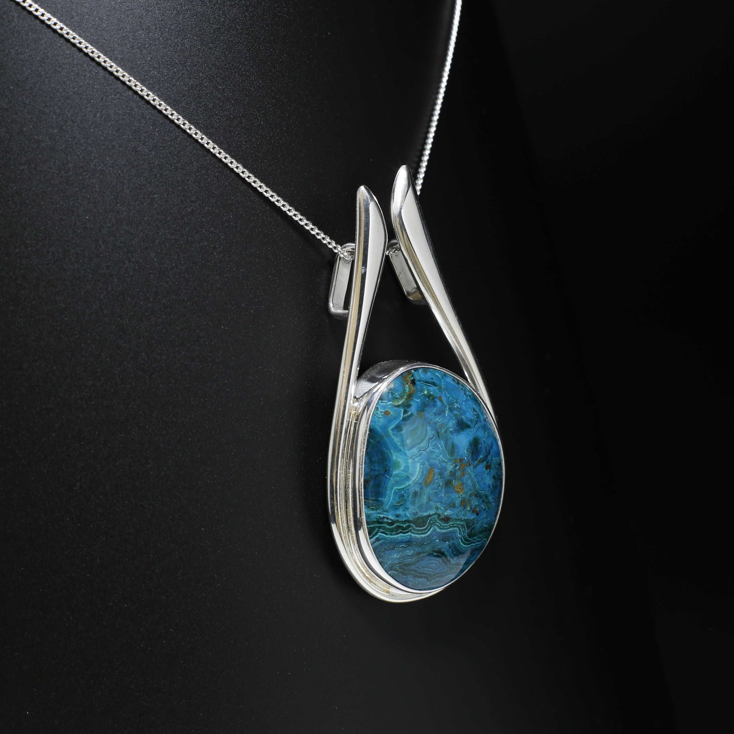 Chrysocolla pendant - 14