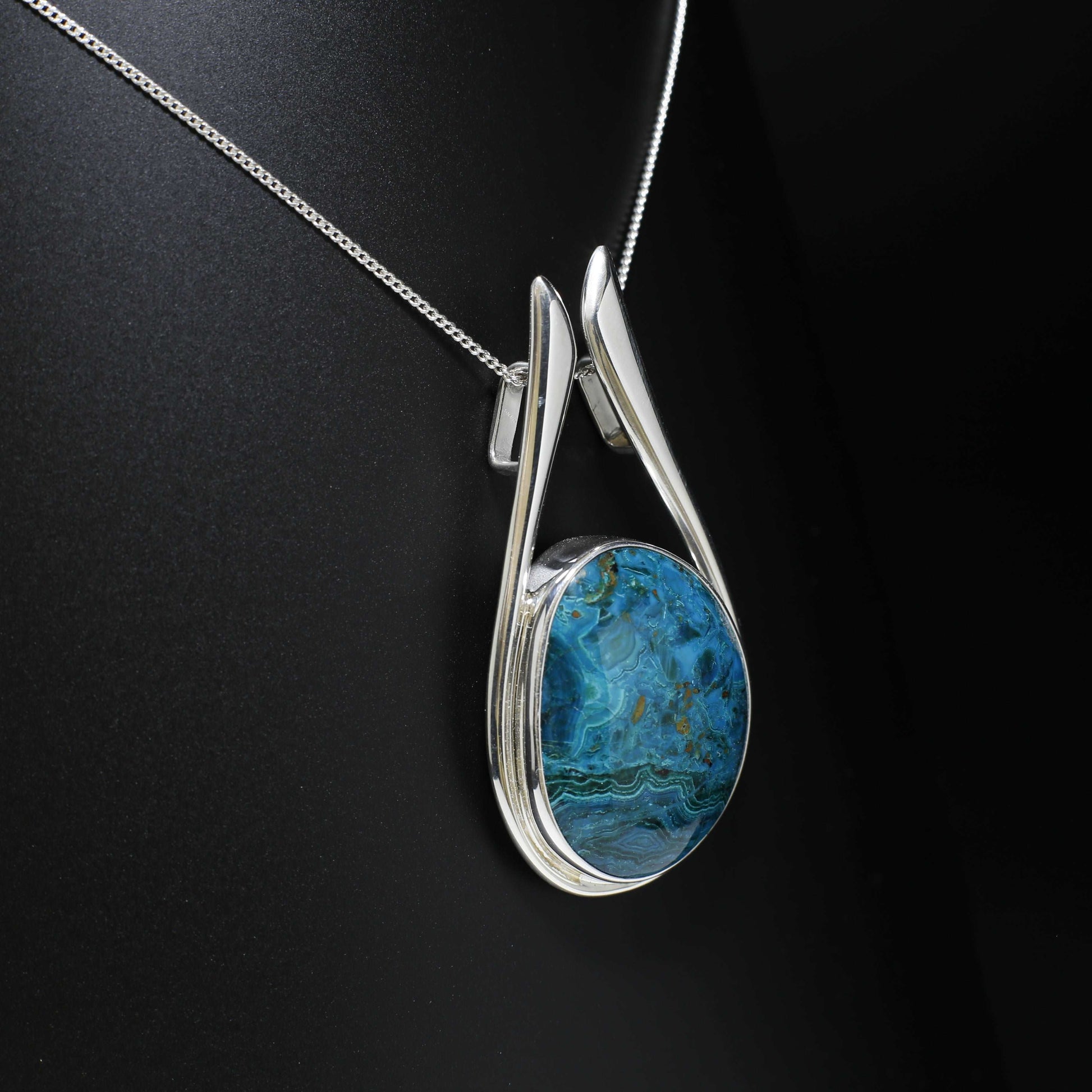 Chrysocolla pendant - 14