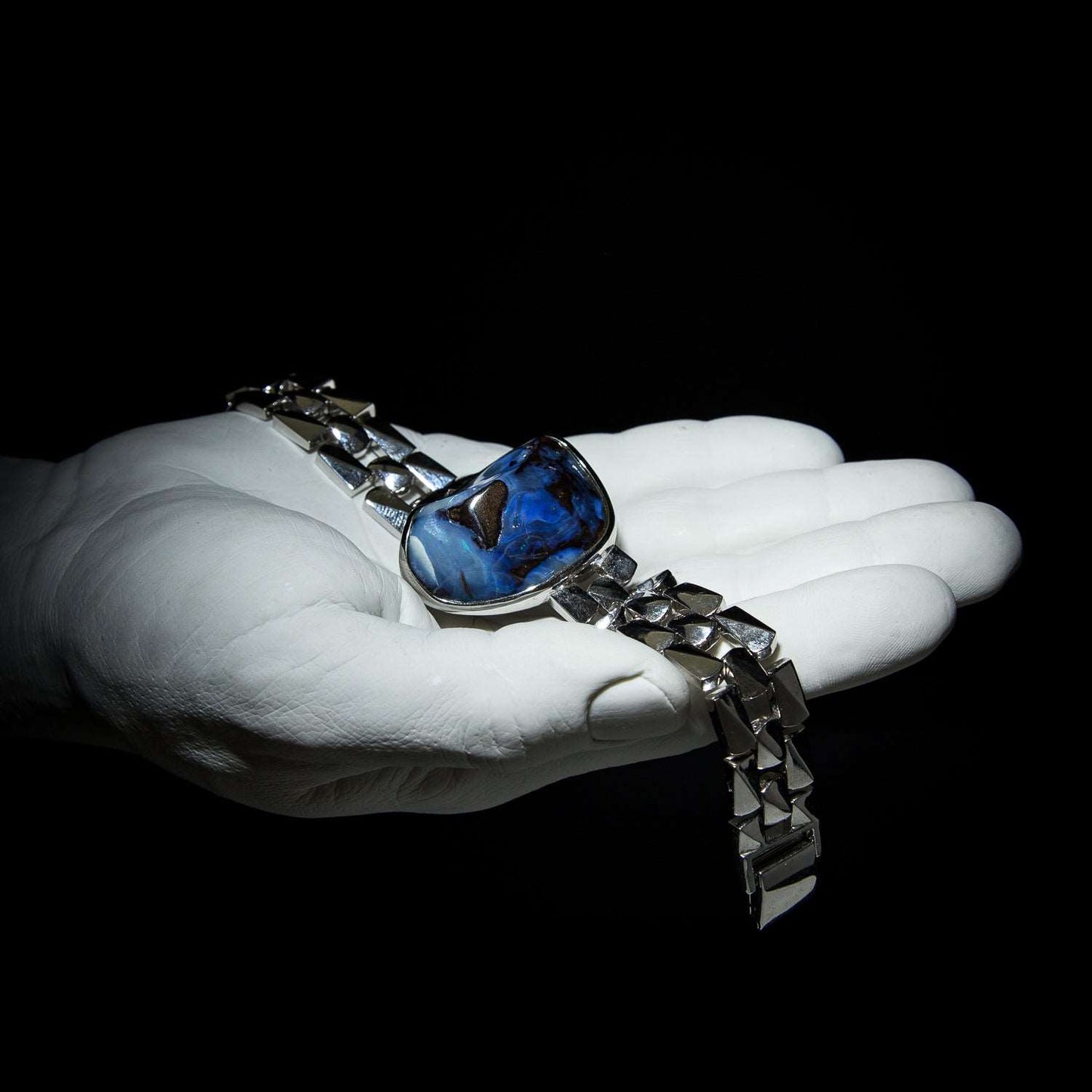 Australian Boulder Opal Silver Bracelet 