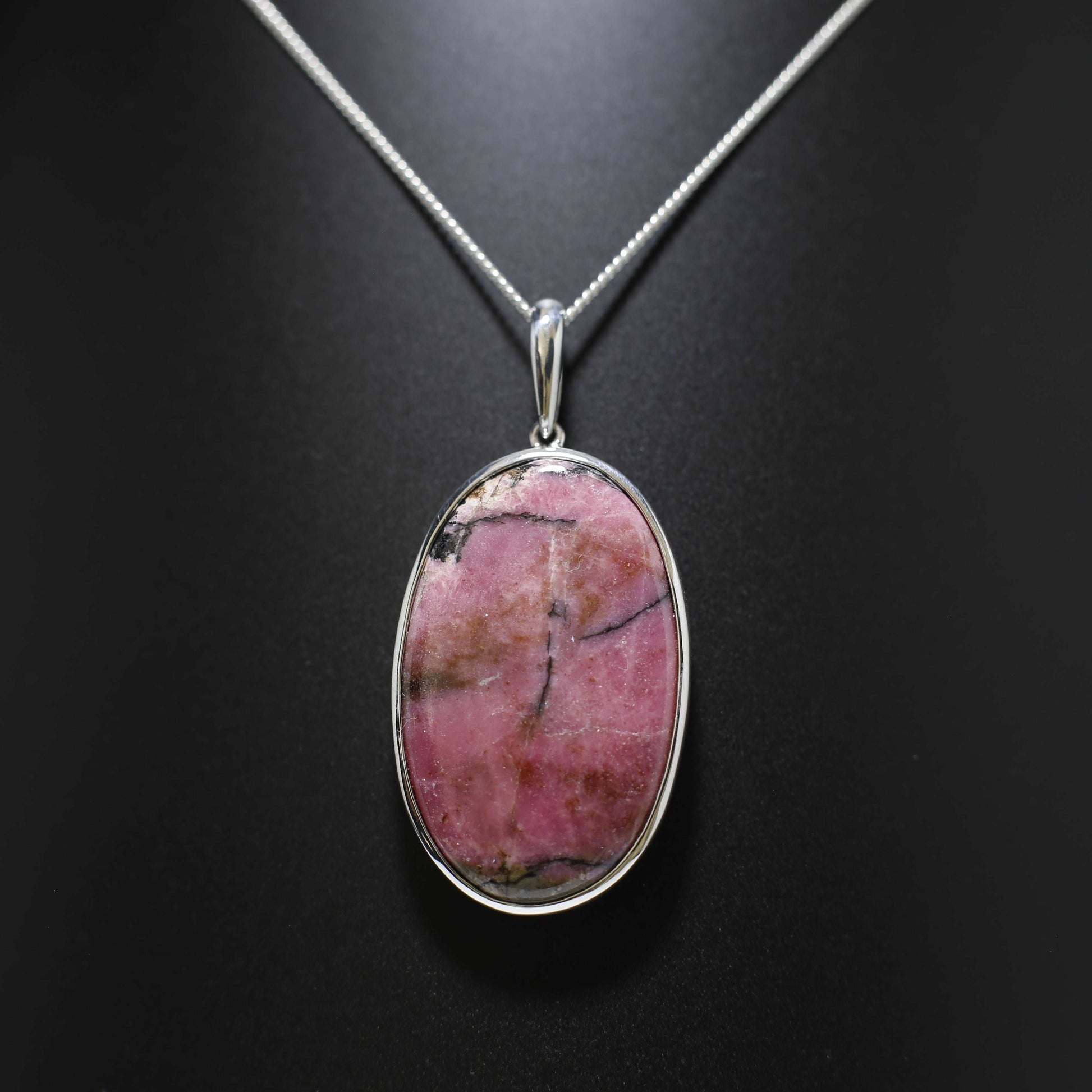 Australian Rhodonite silver pendant 
