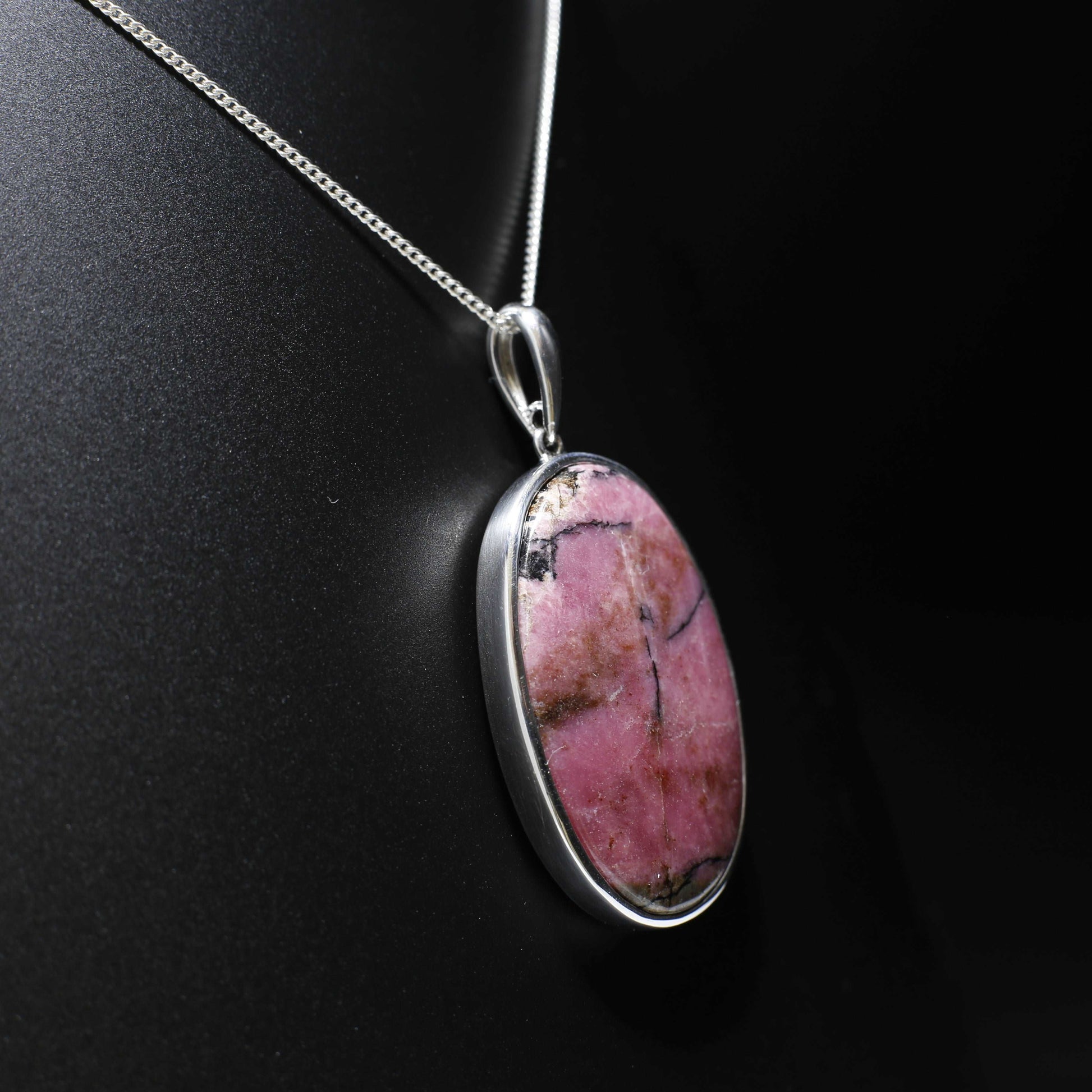 Australian Rhodonite silver pendant 