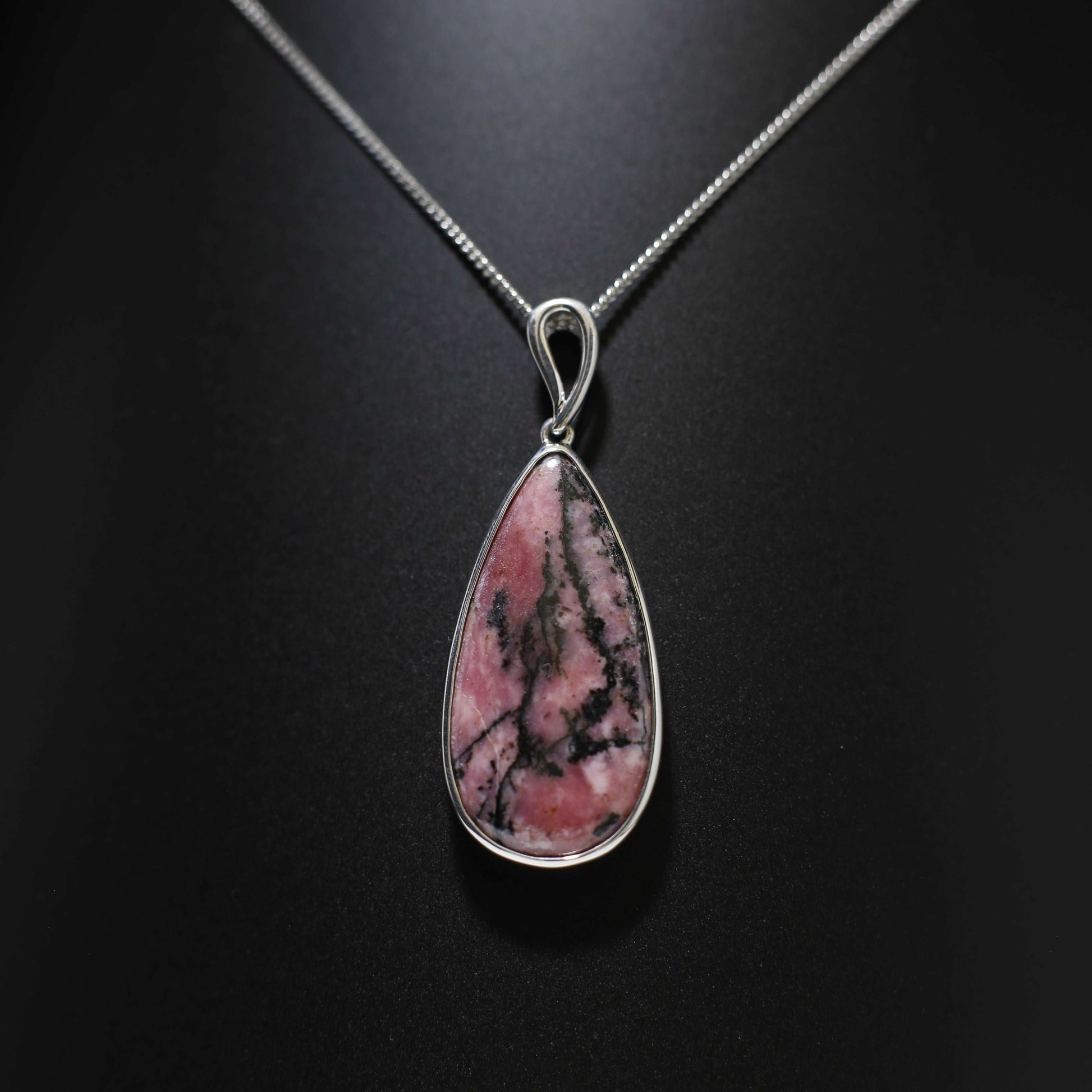 Australian Rhodonite silver pendant 