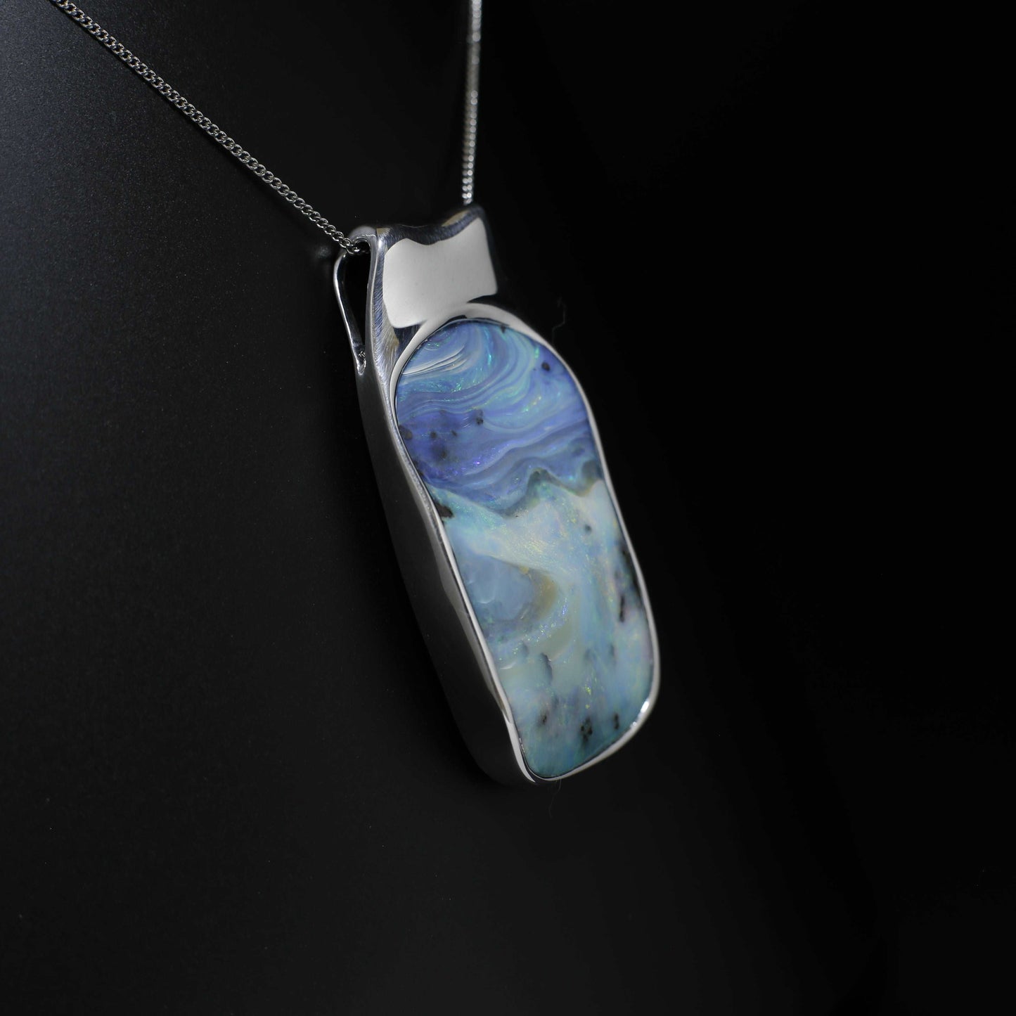 Australian Boulder Opal Pendant sterling silver