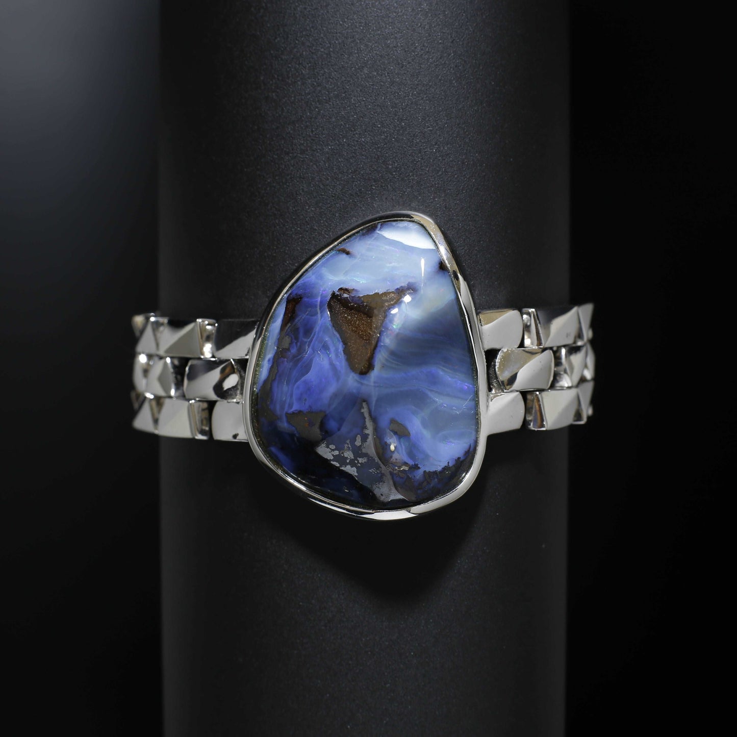 Australian Boulder Opal Silver Bracelet 