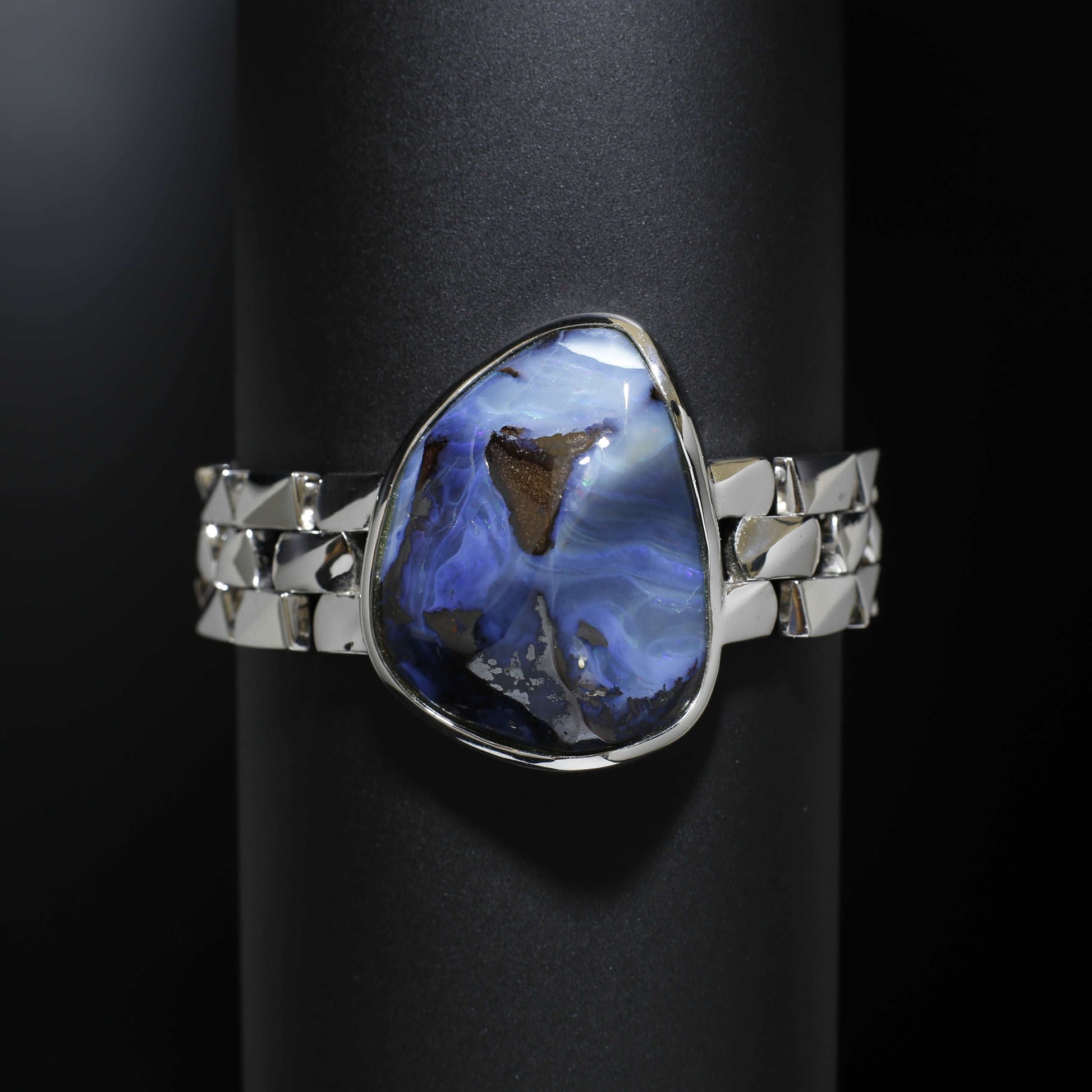 Australian Boulder Opal Silver Bracelet 