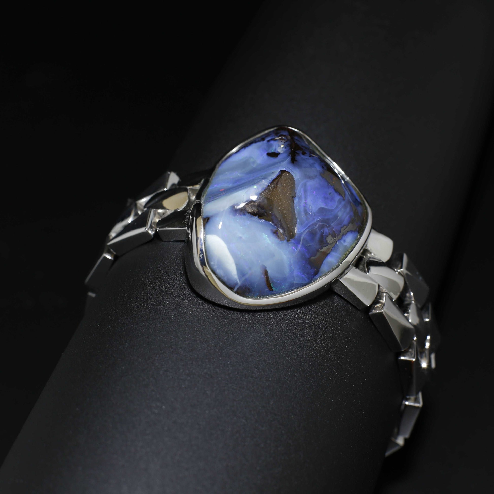 Australian Boulder Opal Silver Bracelet 
