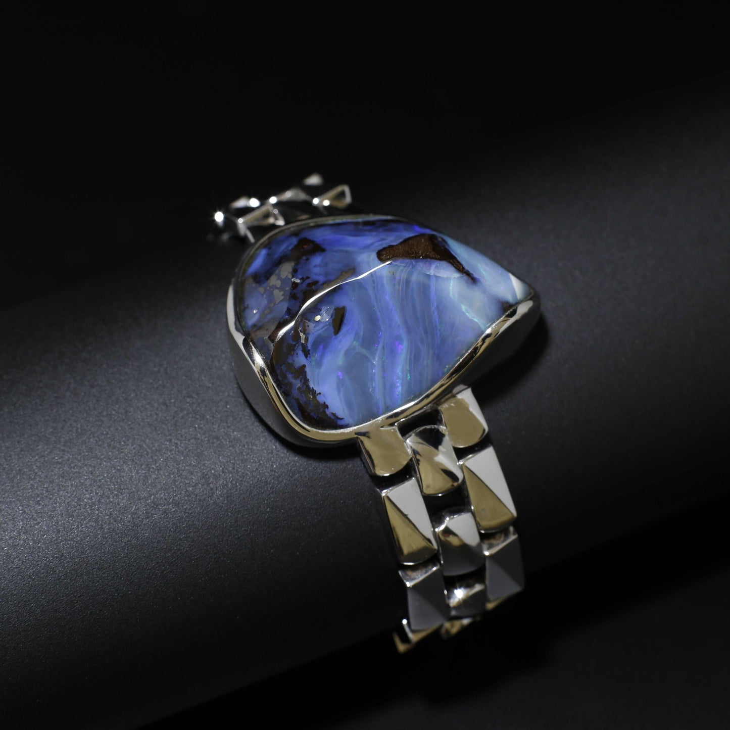 Australian Boulder Opal Silver Bracelet 