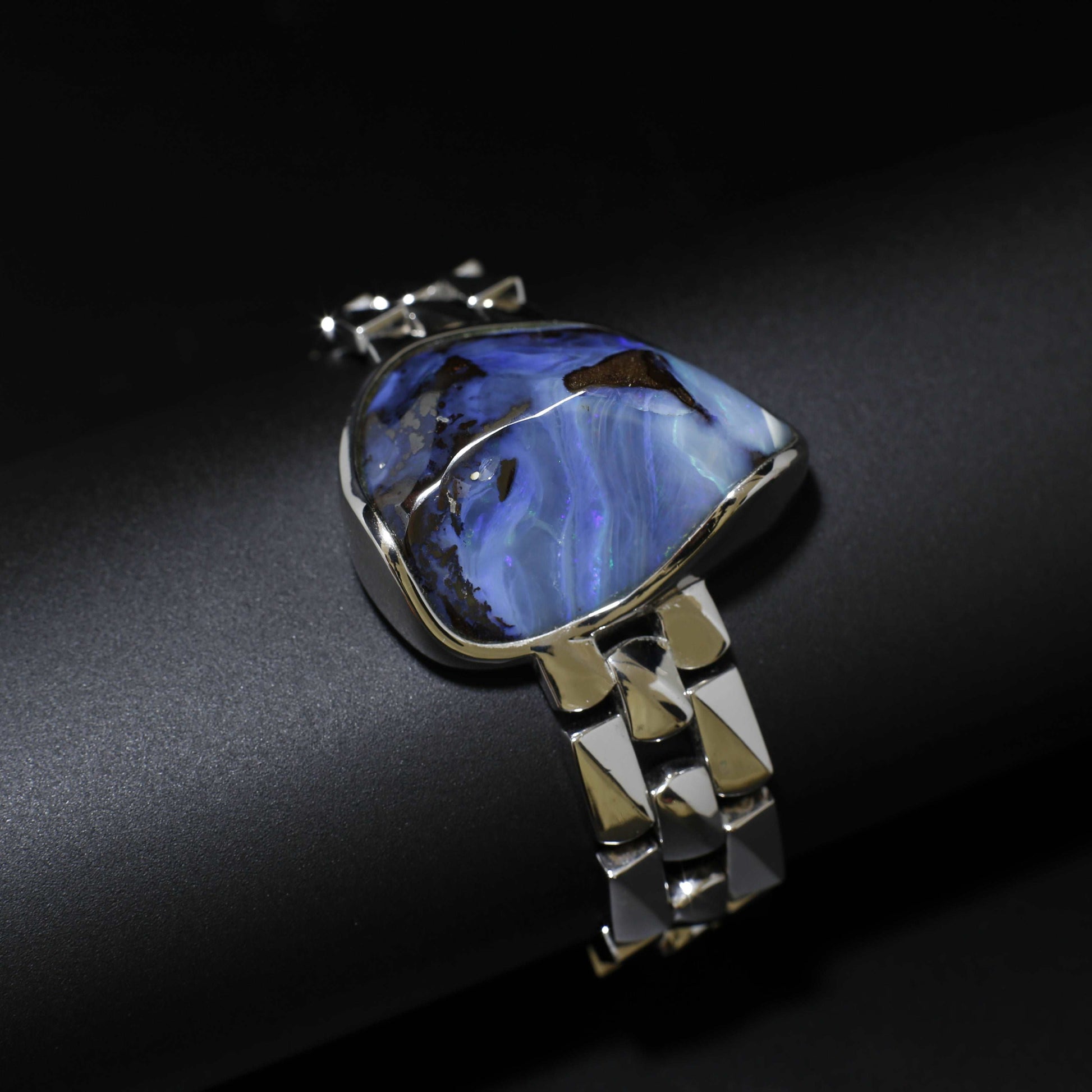 Australian Boulder Opal Silver Bracelet 