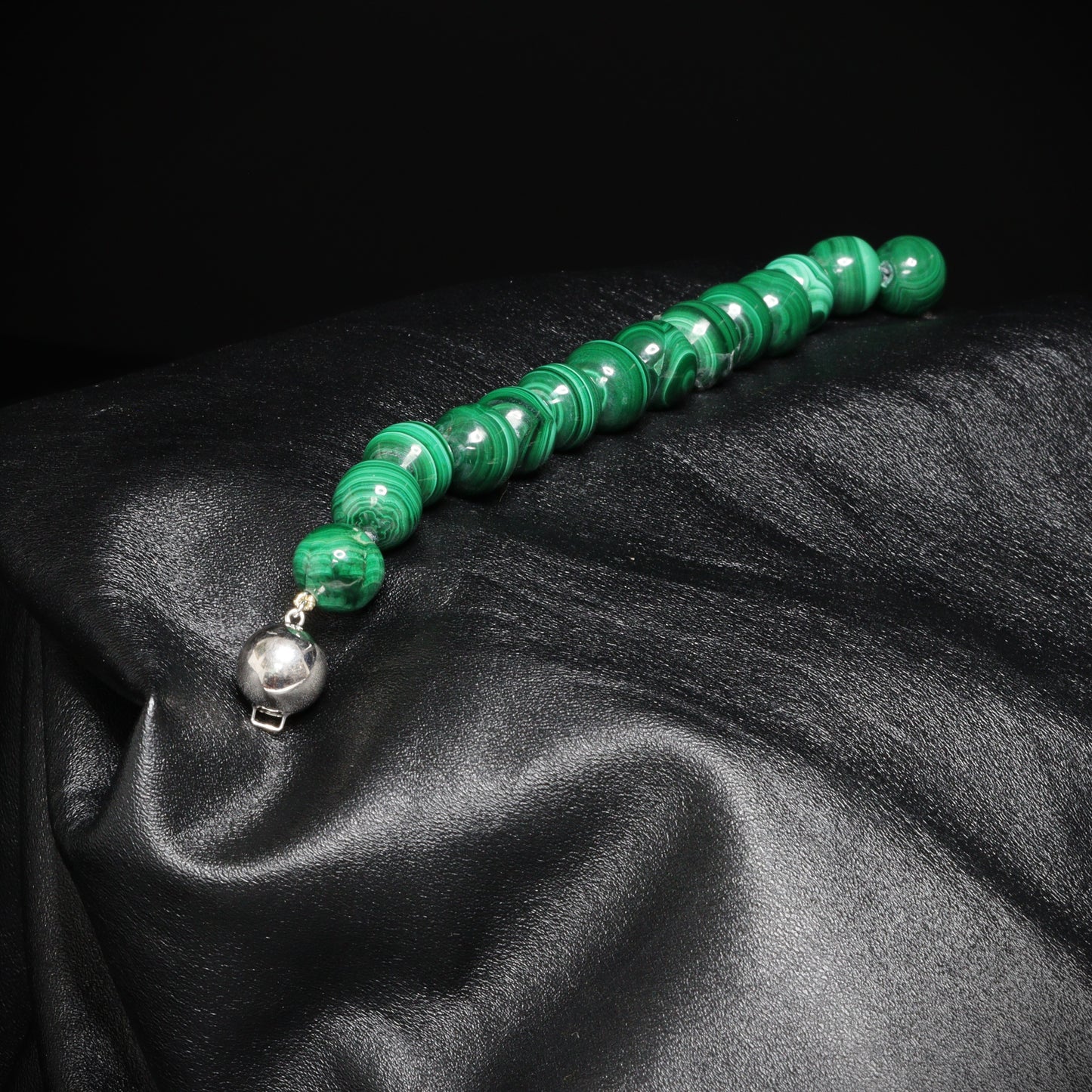 Malachite silver bracelet 