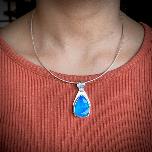 Australian boulder opal pendant
