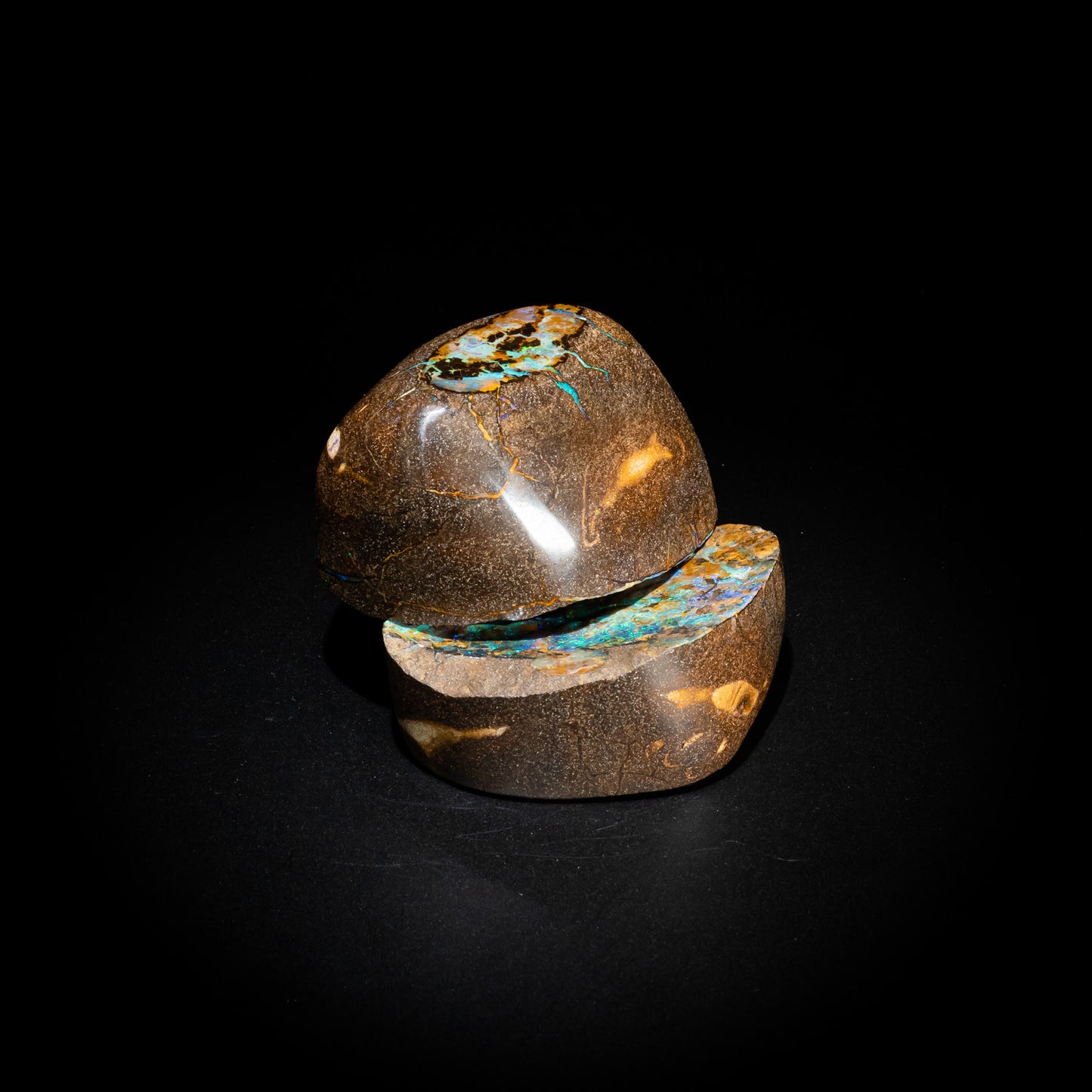 Australian Boulder Opal split pair Specimen