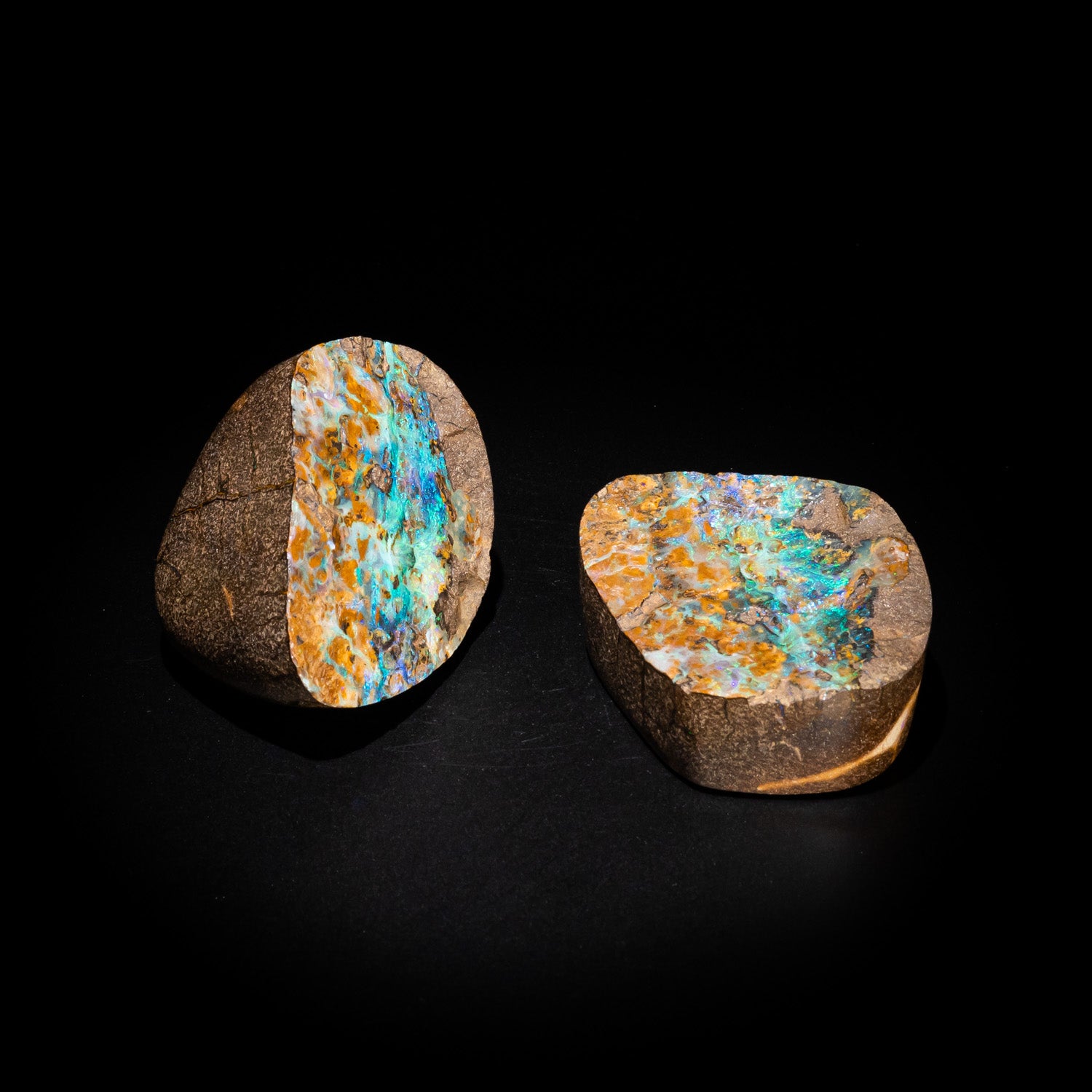 Australian Boulder Opal split pair Specimen